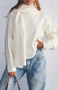 White Fox Luxe Layers Knit Sweater Cream