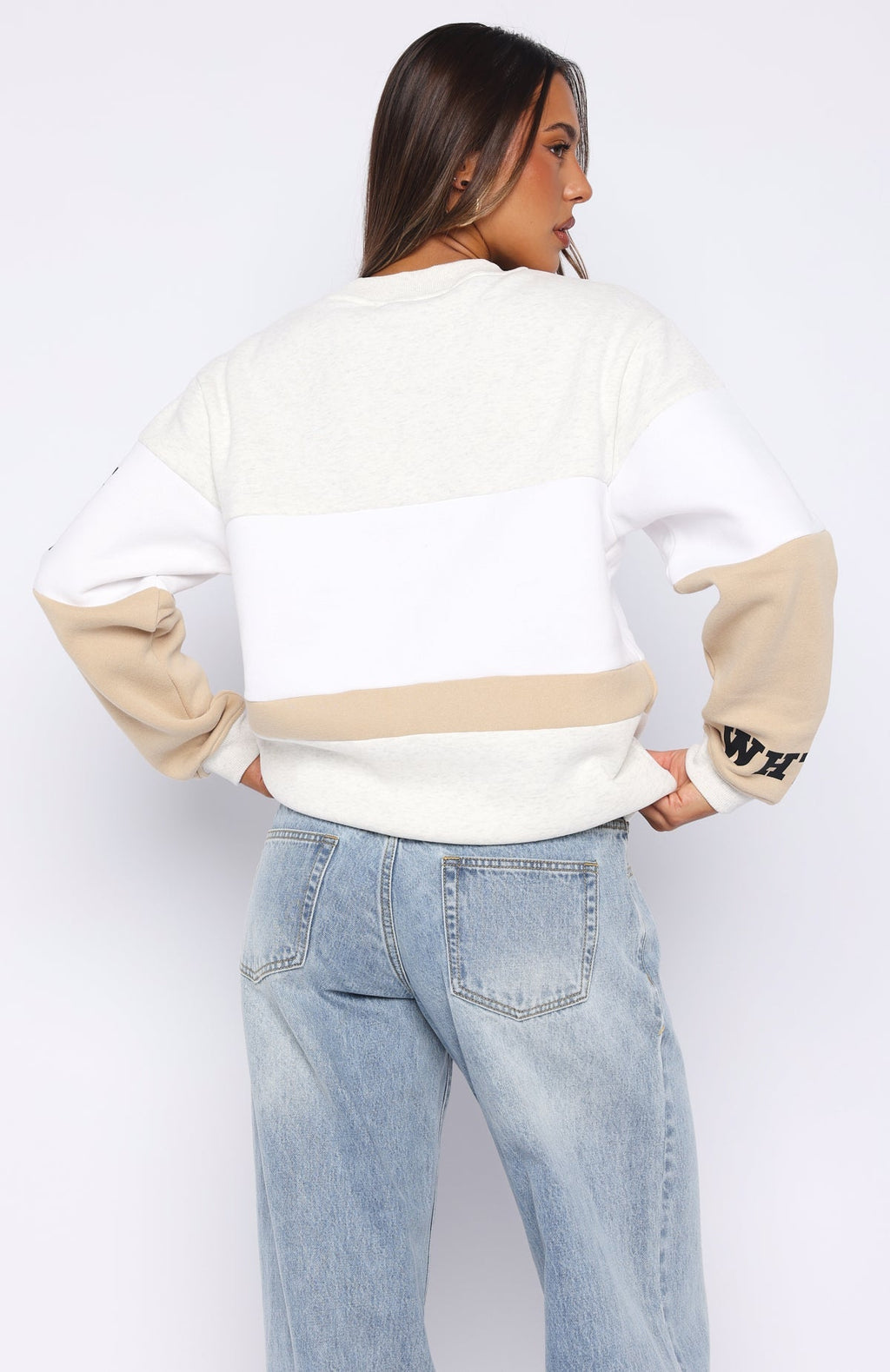 White Fox Latest And Greatest Oversized Sweater Neutral