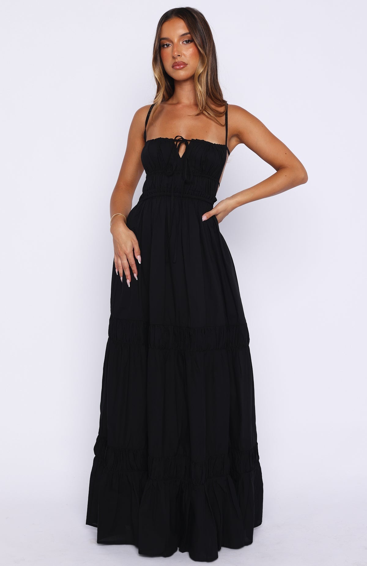 White Fox Rumour Has It Maxi Dress Black