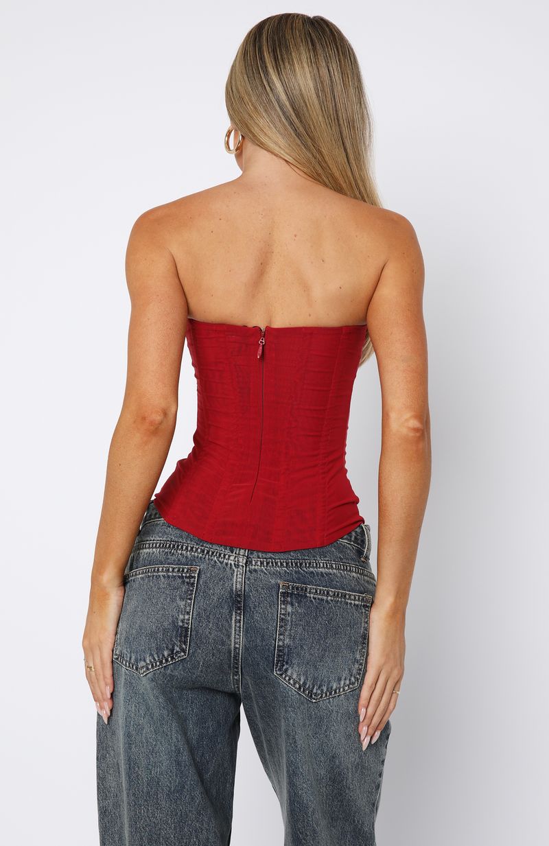 White Fox Tell Me A Secret Strapless Bustier Red
