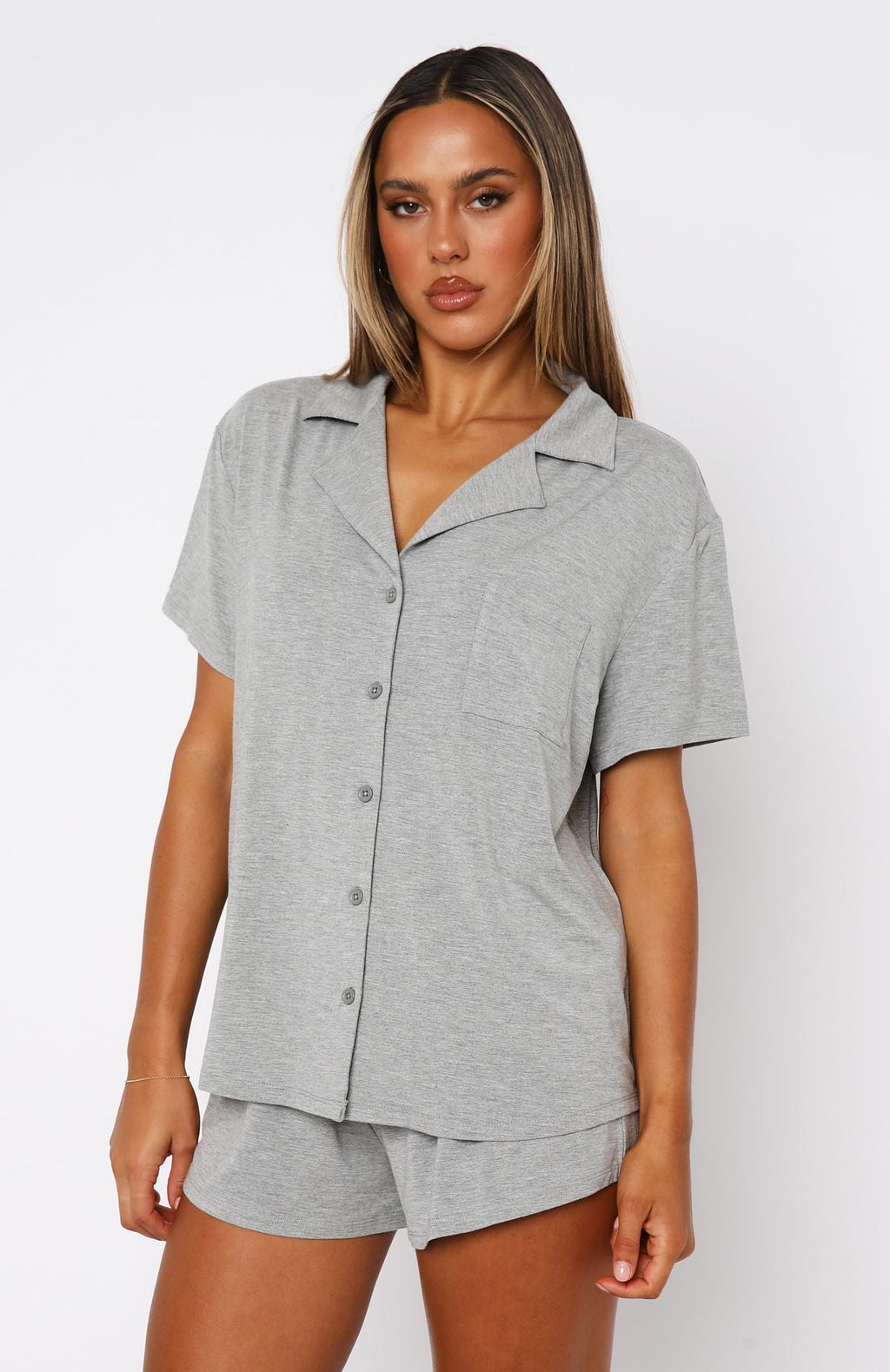 White Fox Dreamscape Pyjama Set Grey Marle