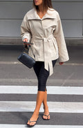White Fox Could Touch Cropped Trench Jacket Sand