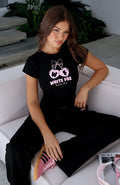 White Fox Feel The Love Baby Tee Black