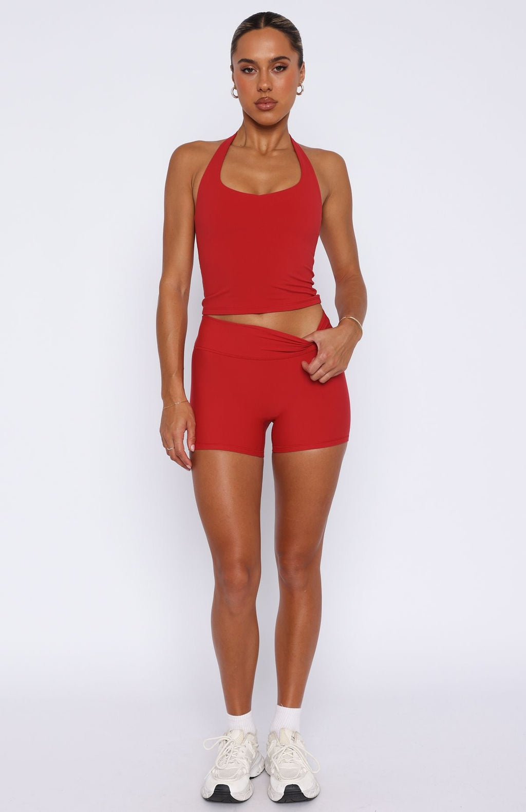 White Fox Shift Mid Rise Shorts 3.5" Cherry Red