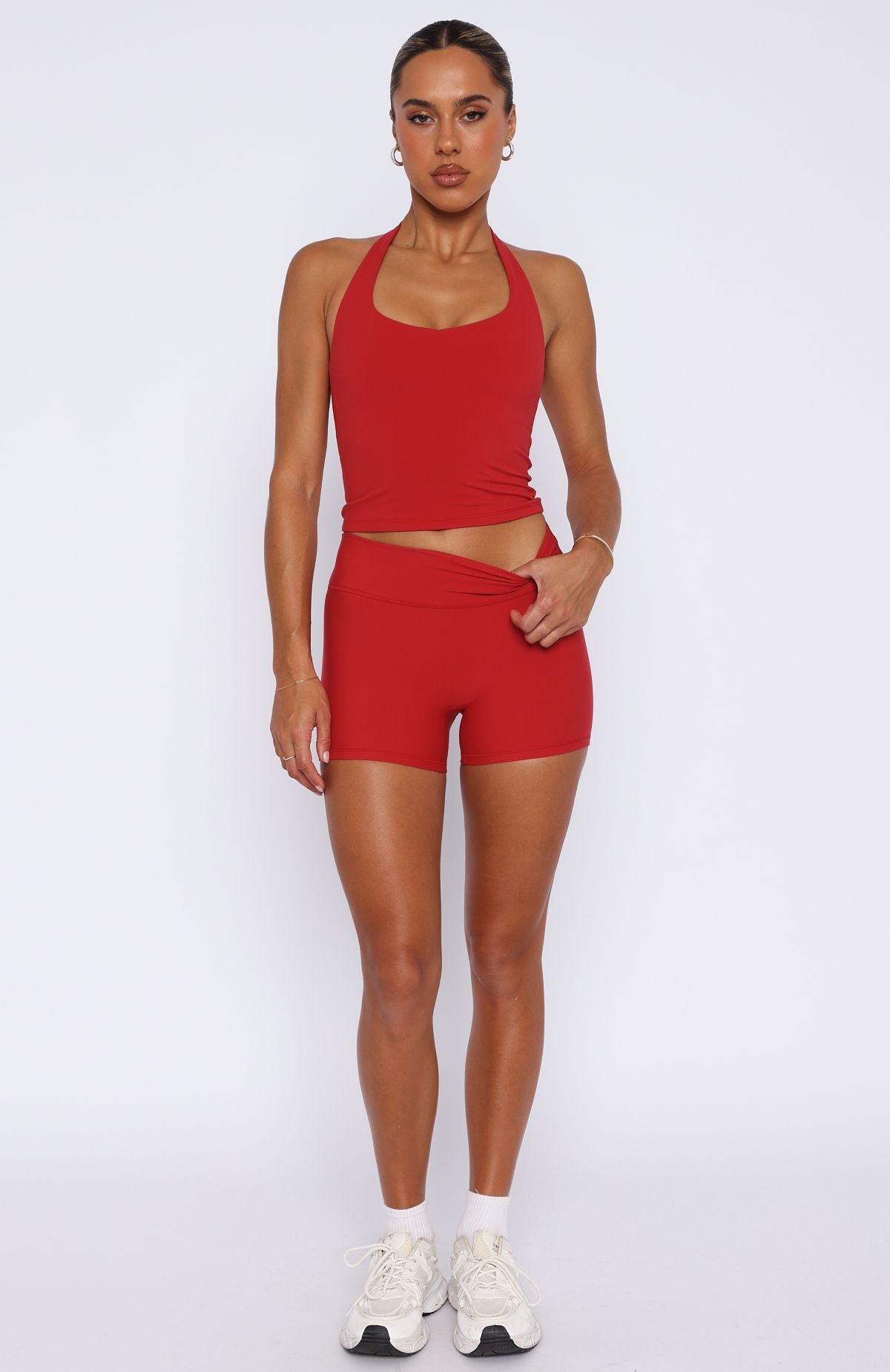 White Fox Shift Mid Rise Shorts 3.5" Cherry Red