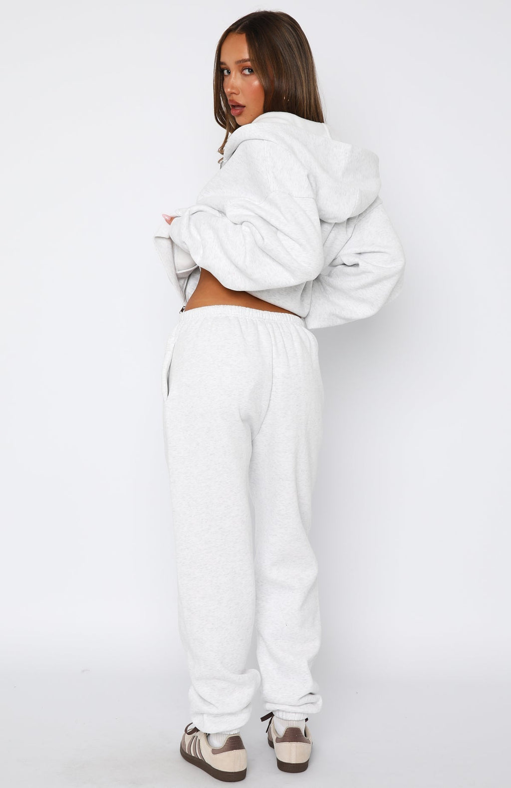White Fox Can't Miss It Sweatpants Grey Marle/Rose Gold