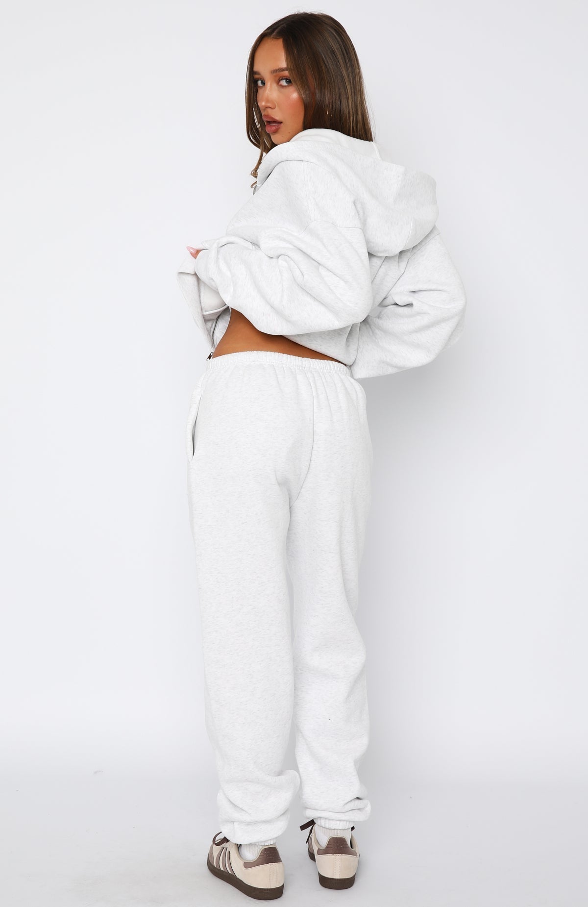 White Fox Can't Miss It Sweatpants Grey Marle/Rose Gold