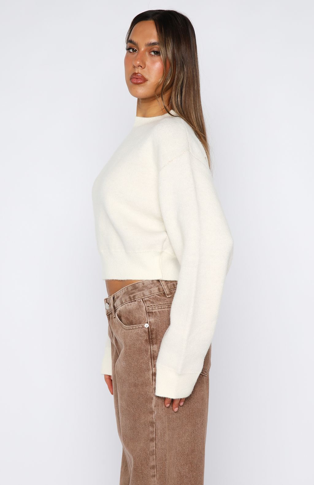 White Fox Can't Help Falling Knit Sweater White
