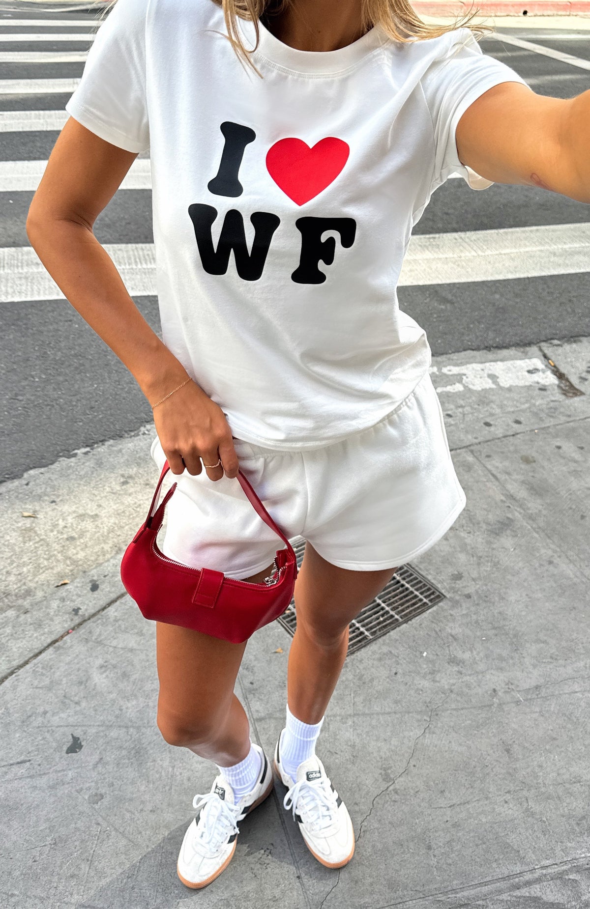 White Fox 11th Street City Of Dreams Relaxed Baby Tee Frosting