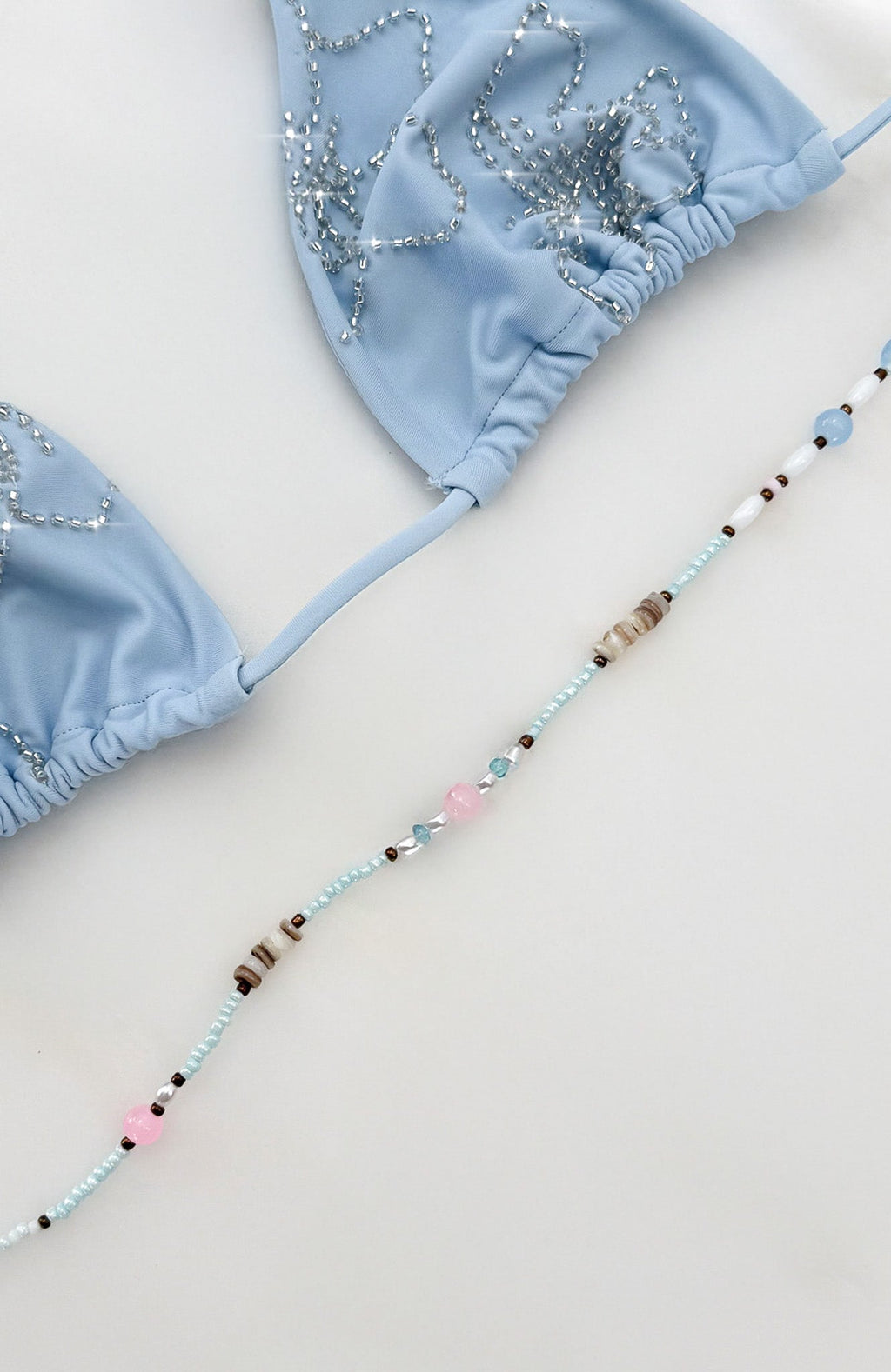 White Fox Niko Necklace Baby Blue