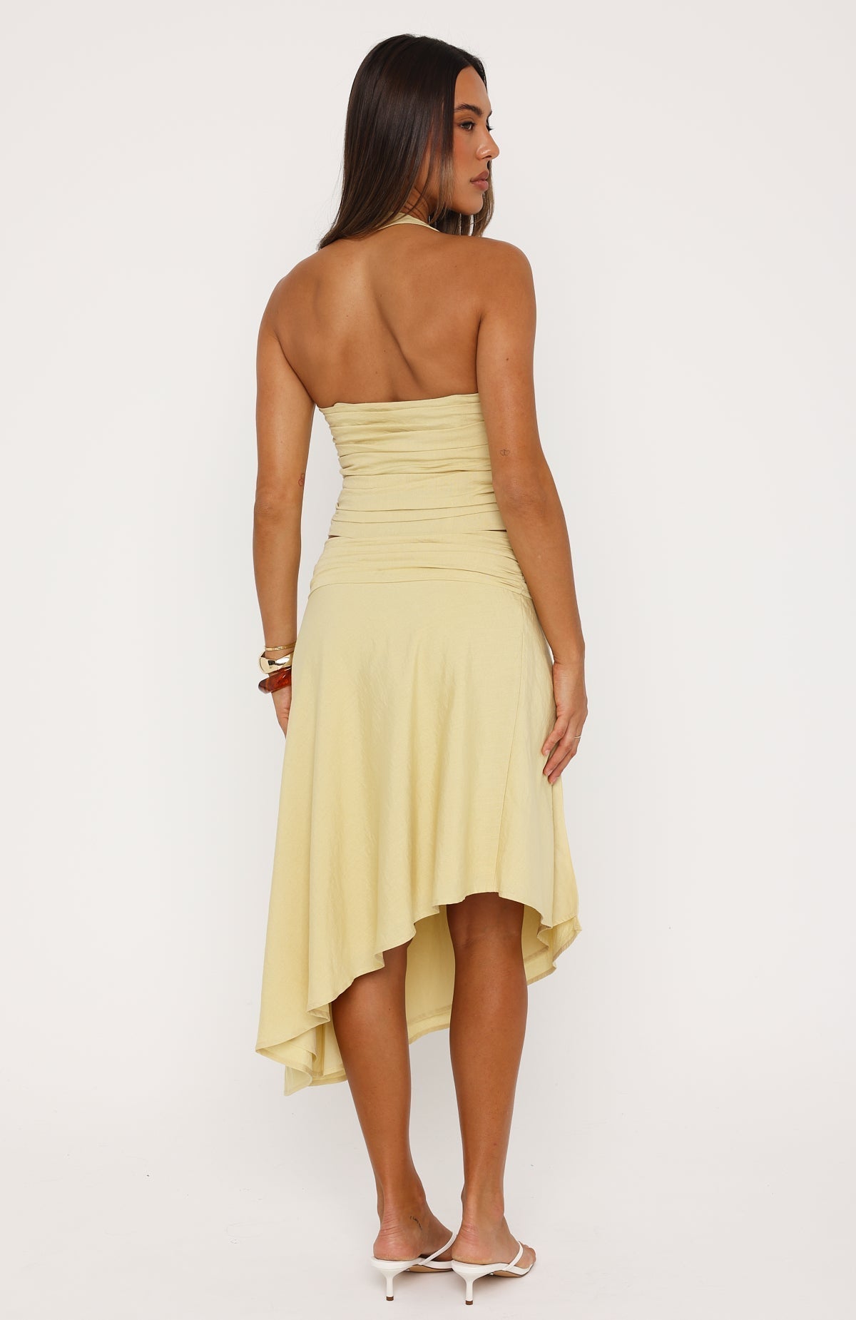 White Fox Twist And Tease Midi Skirt Burnt Butter