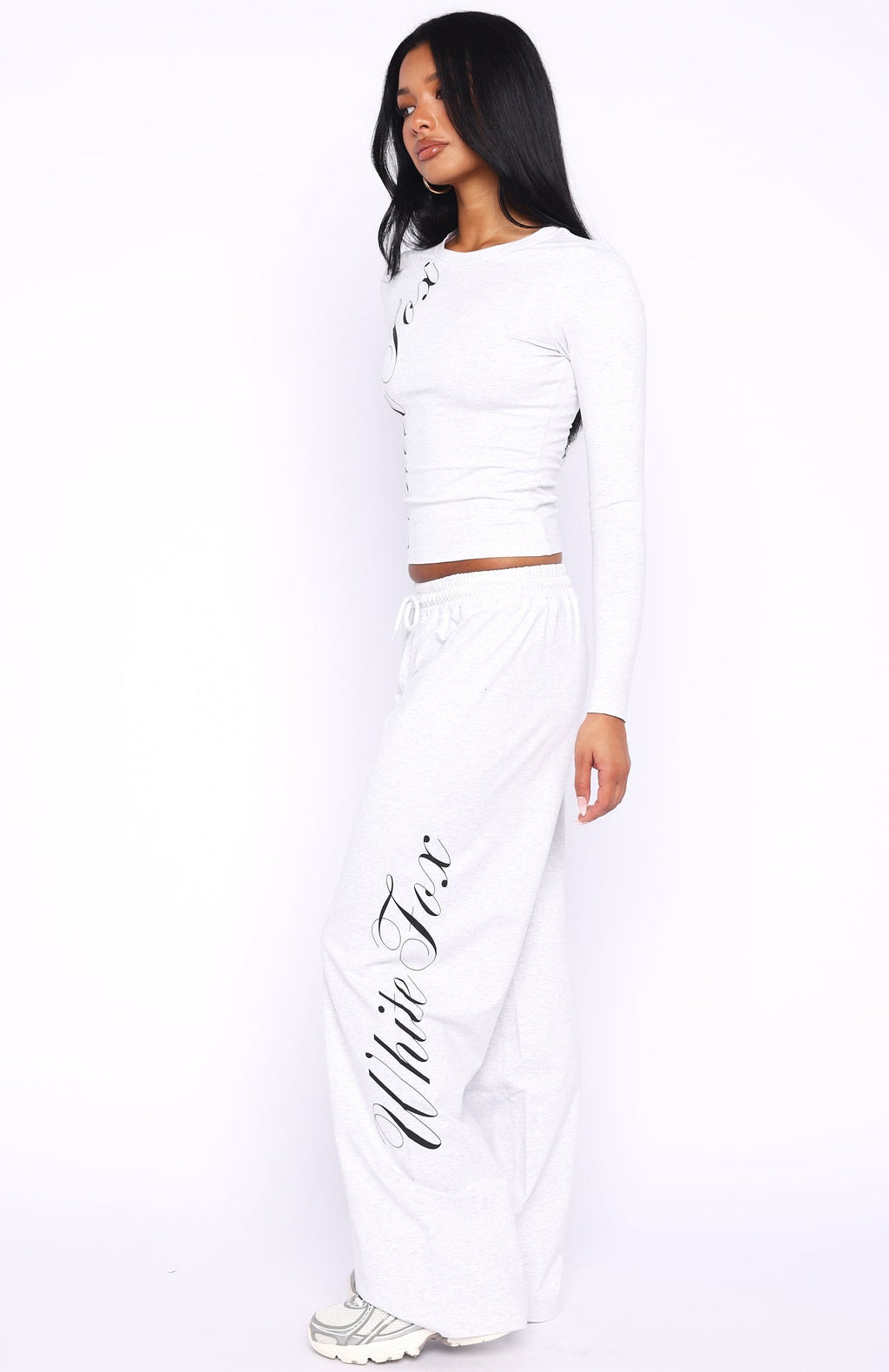 White Fox Luxurious Girl Track Pants Grey Marle
