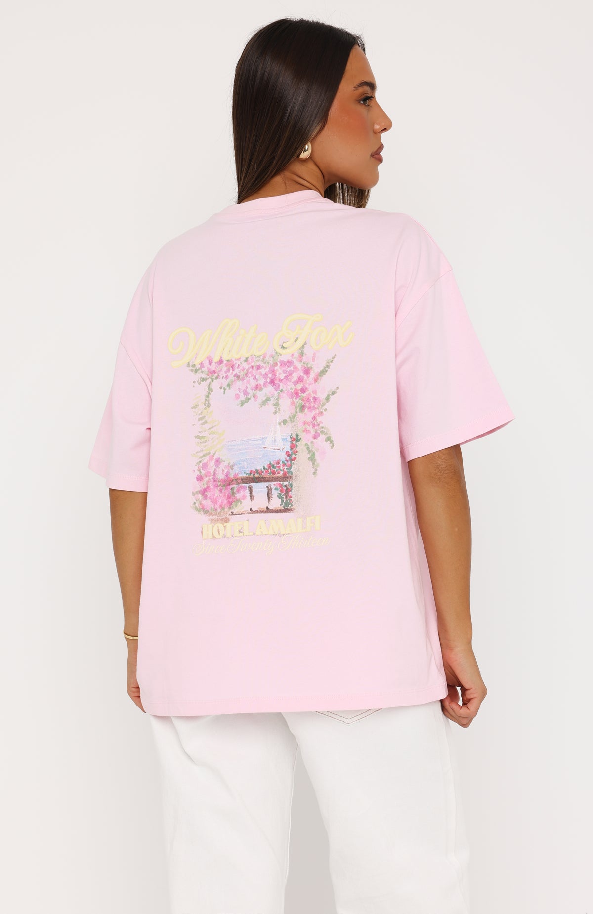 White Fox Amalfi Moments Oversized Tee Pink