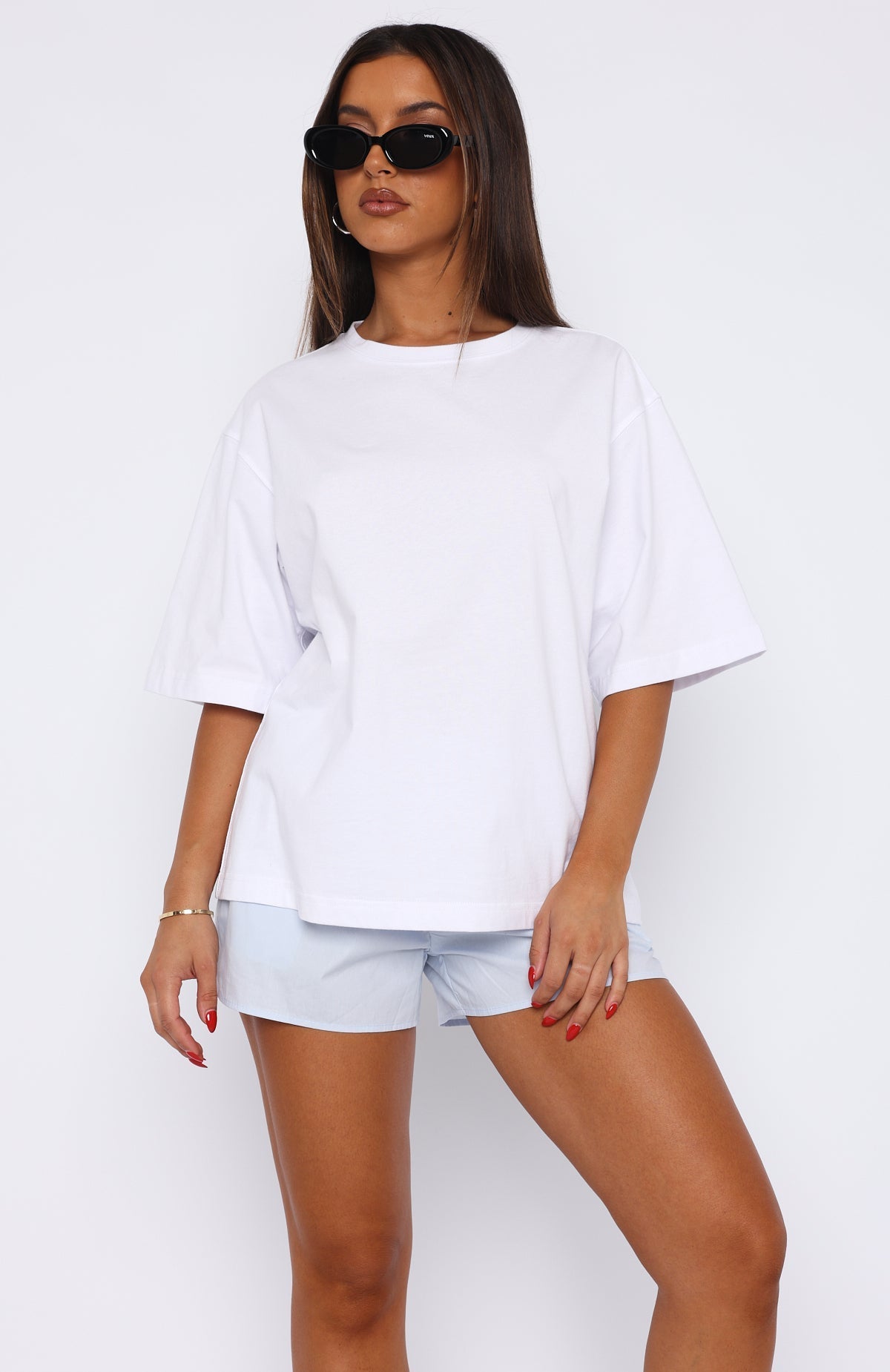 White Fox Let It Out Oversized Tee White
