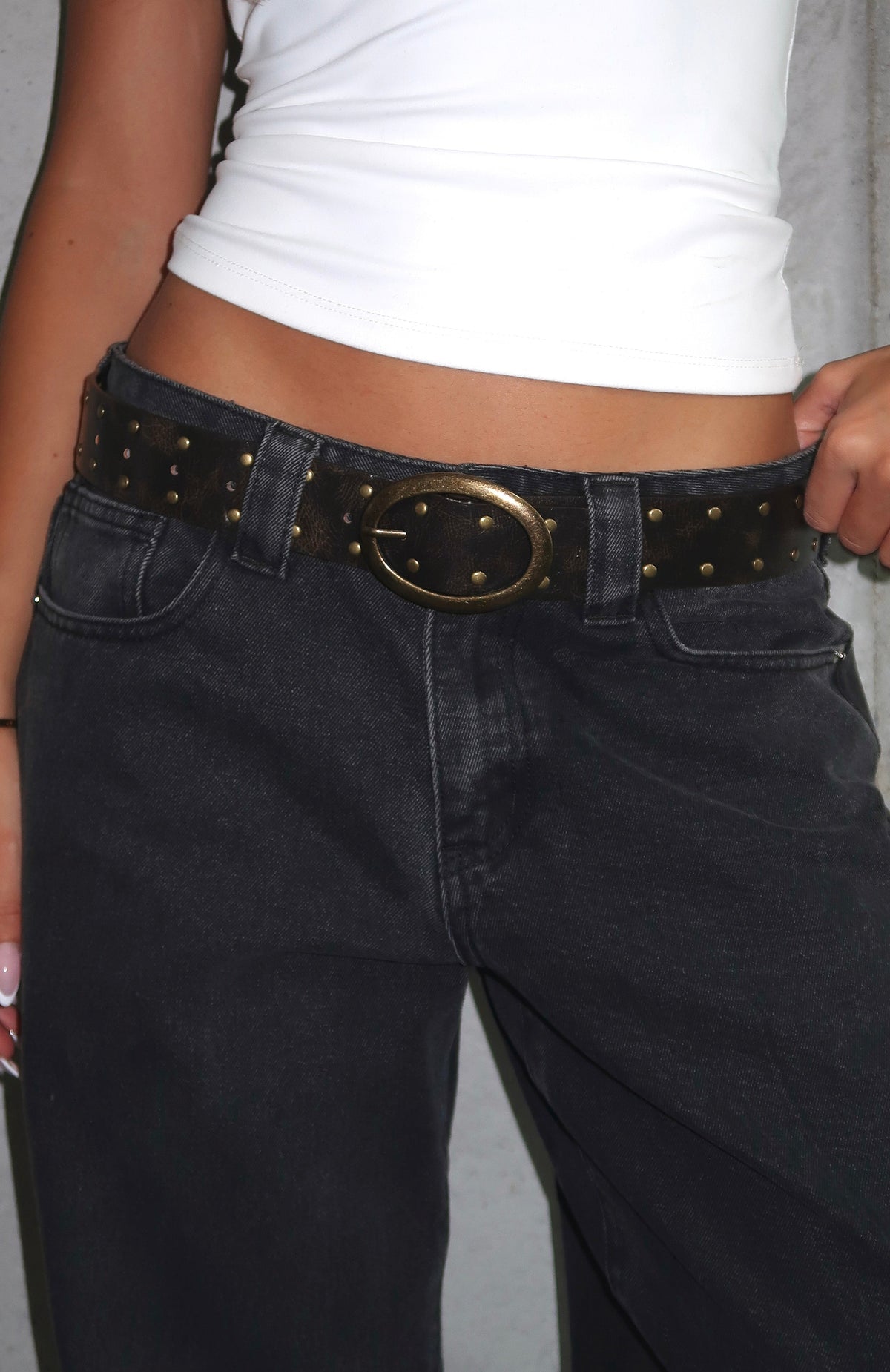 White Fox Gelina Belt Vintage Gold/Black