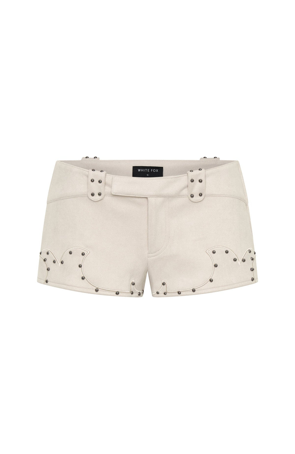 White Fox Sing It Back Faux Suede Shorts Cream