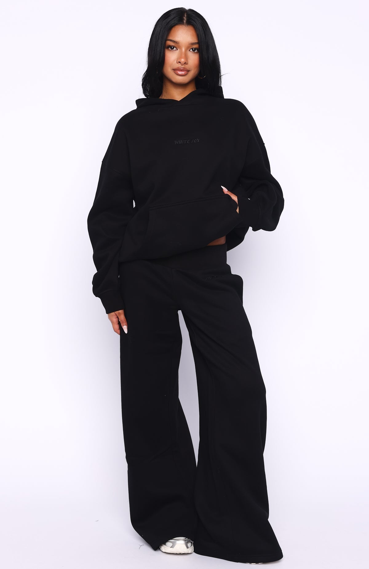 White Fox Come A Long Way Oversized Hoodie Black