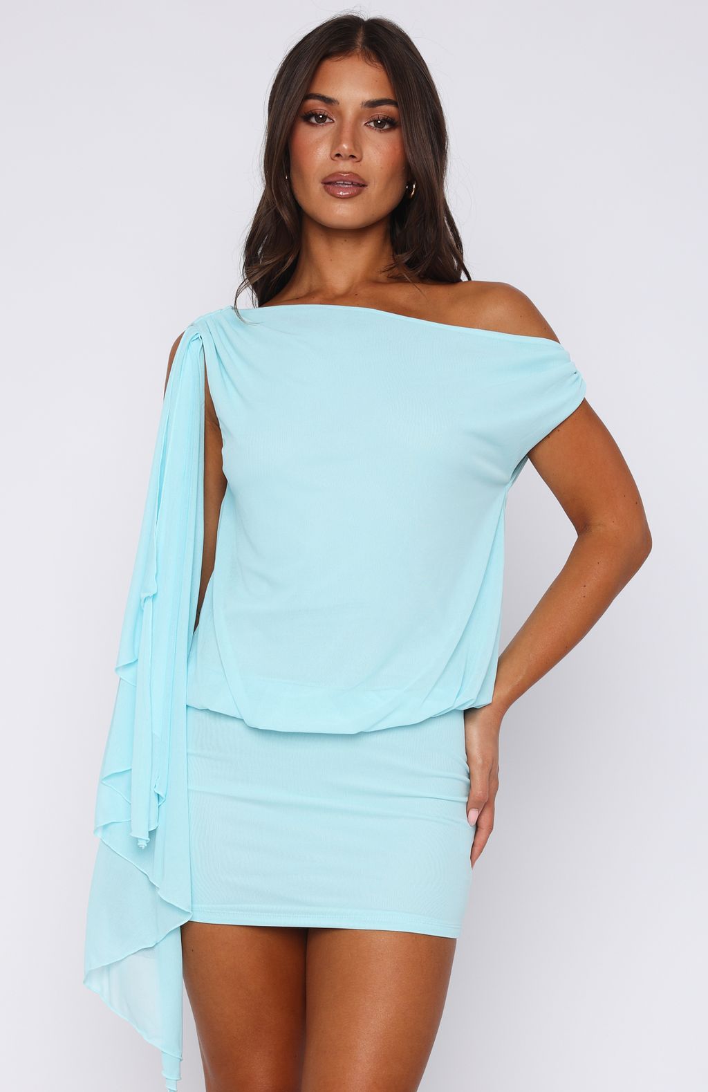 White Fox Sicilian Dreams Mini Dress Blue