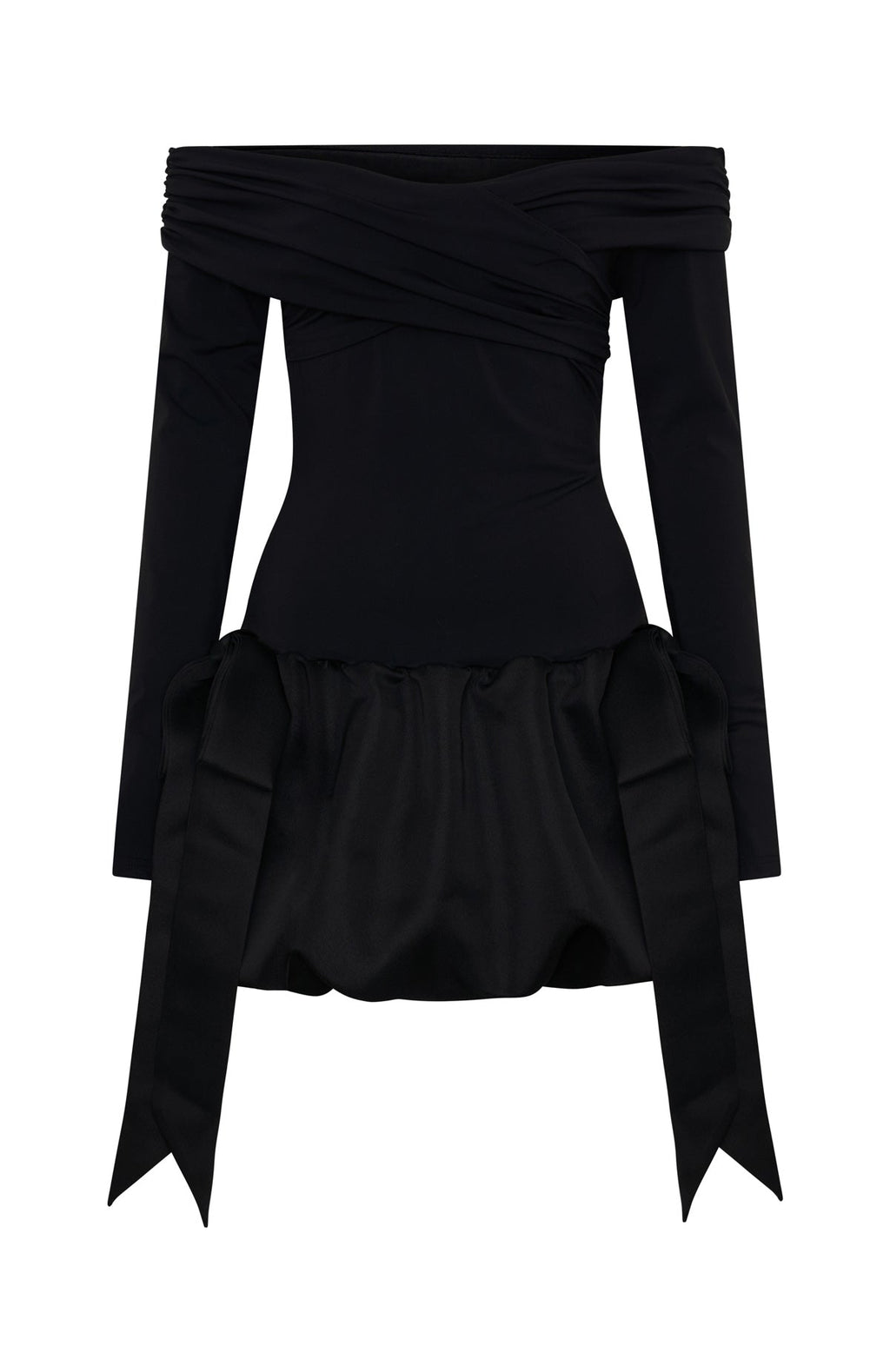 White Fox Raise Hell Long Sleeve Mini Dress Black