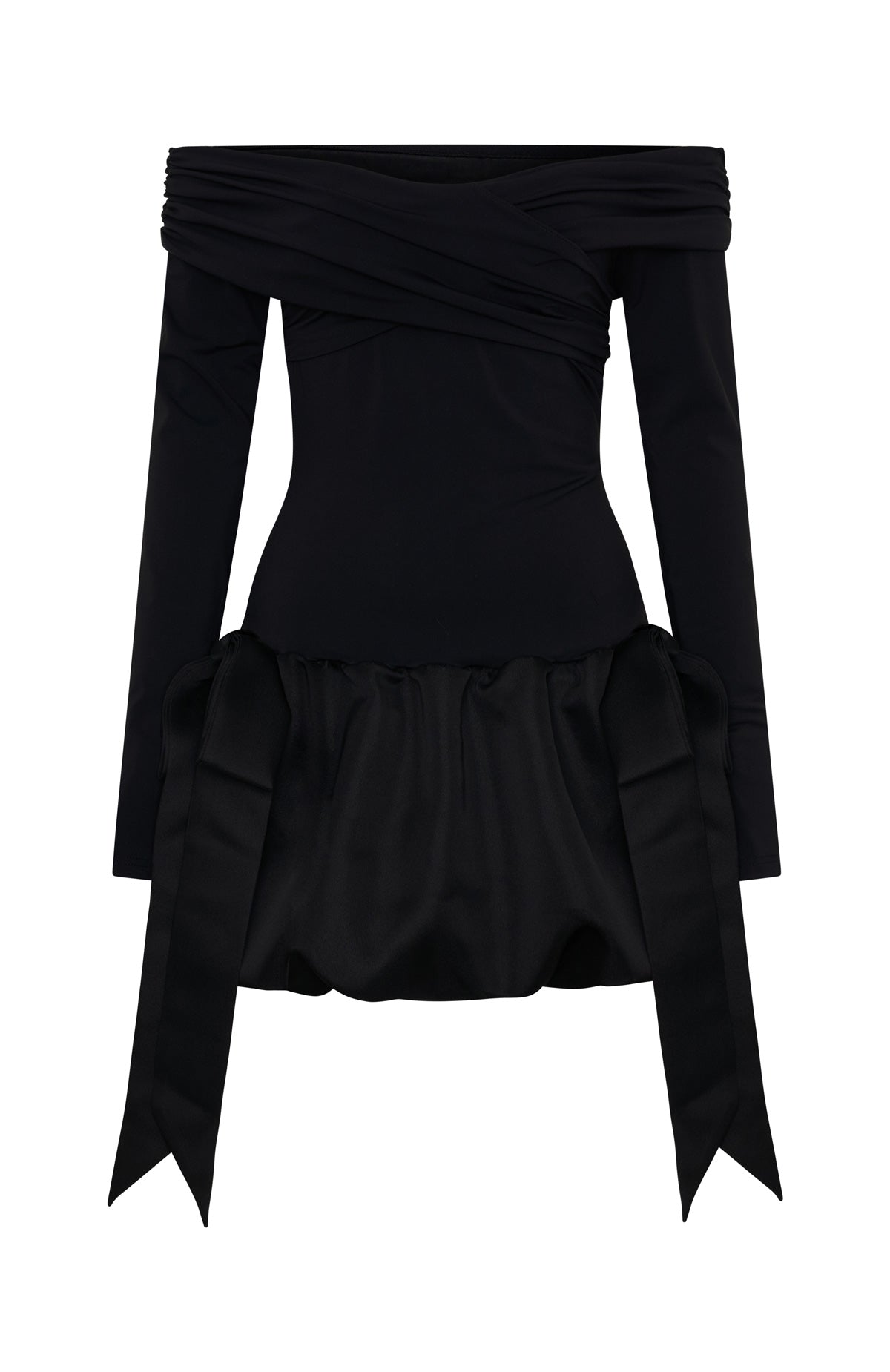 White Fox Raise Hell Long Sleeve Mini Dress Black