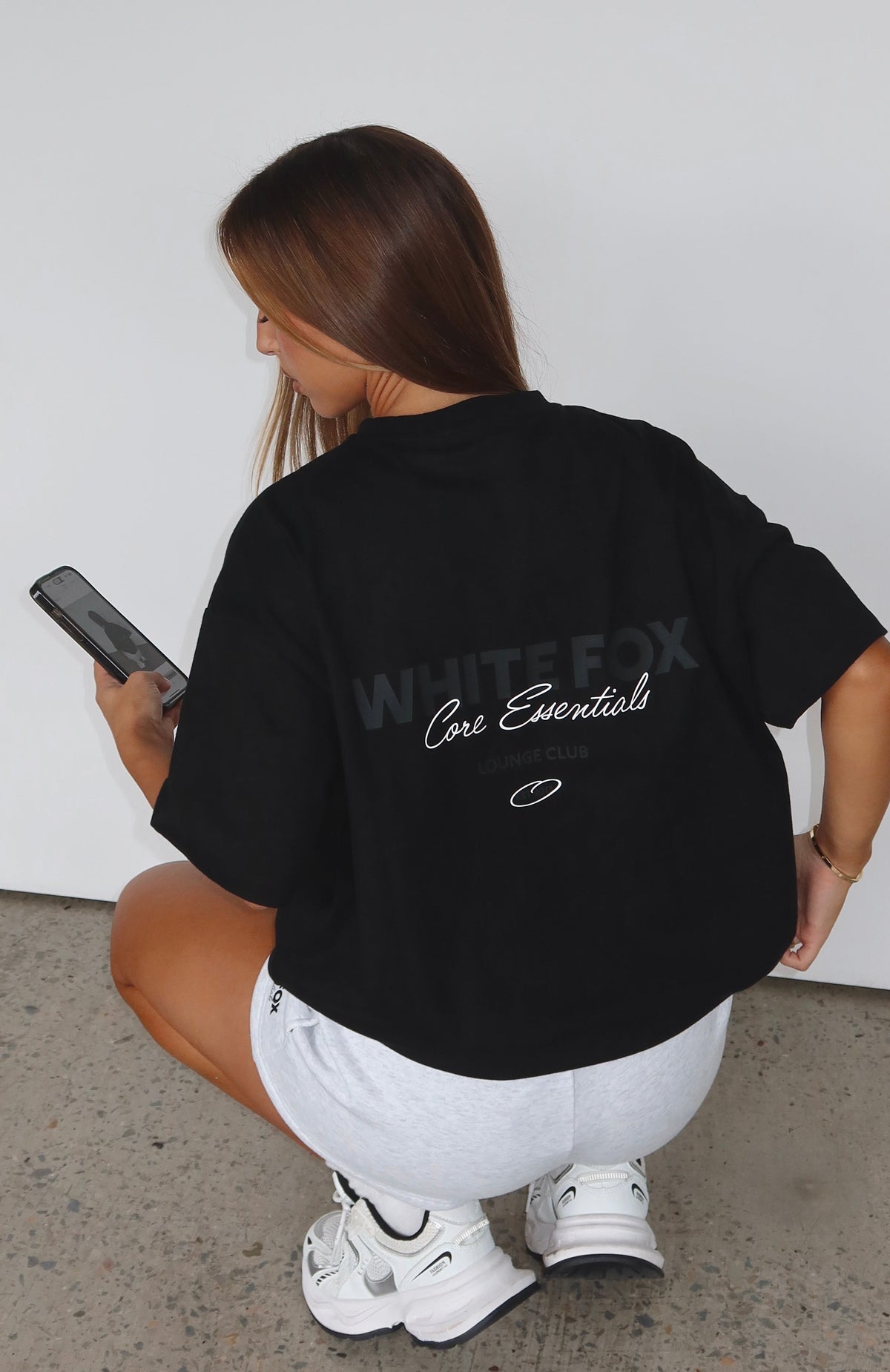 White Fox Core Essentials Oversized Tee Black