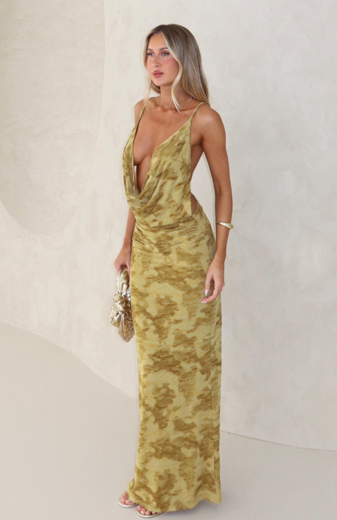 White Fox Soft Sin Maxi Dress Chartreuse