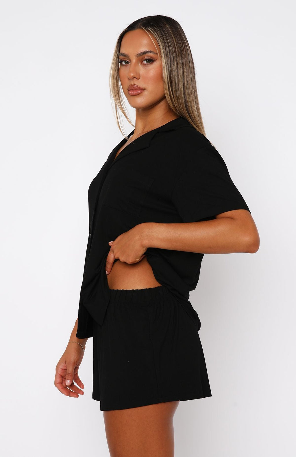 White Fox Dreamscape Pyjama Set Black