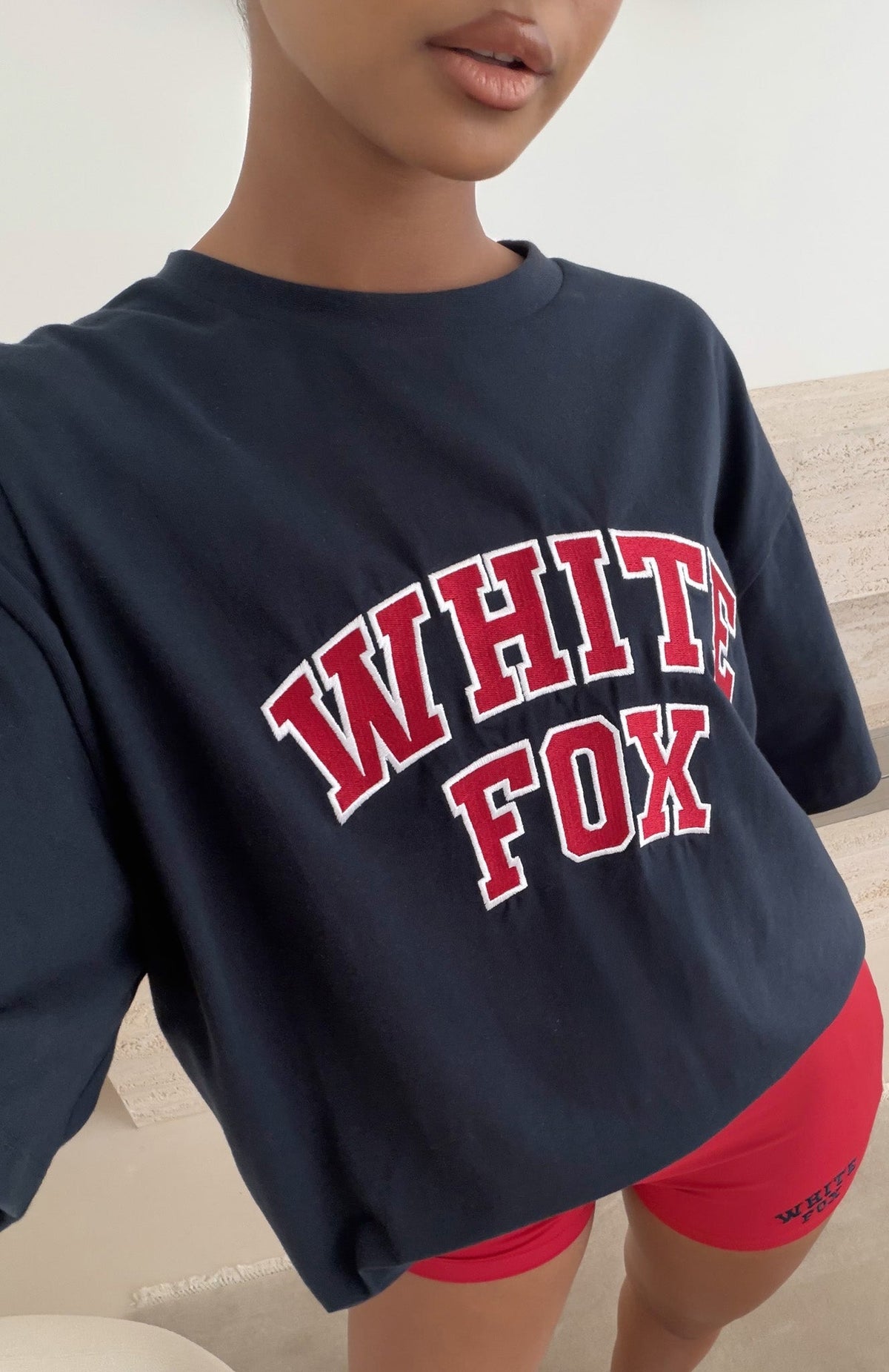 White Fox Starting Fresh Oversized Tee Navy