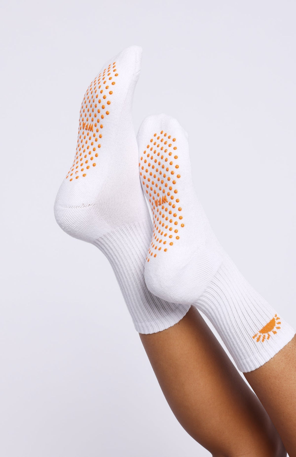 White Fox Bright Side Grip Socks 2 Pack Mango & Pink