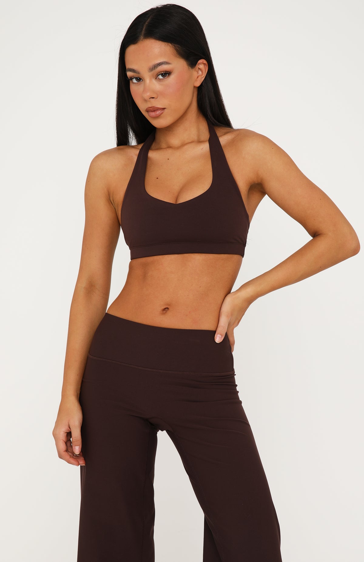 White Fox Sprint Sports Bra Dark Chocolate