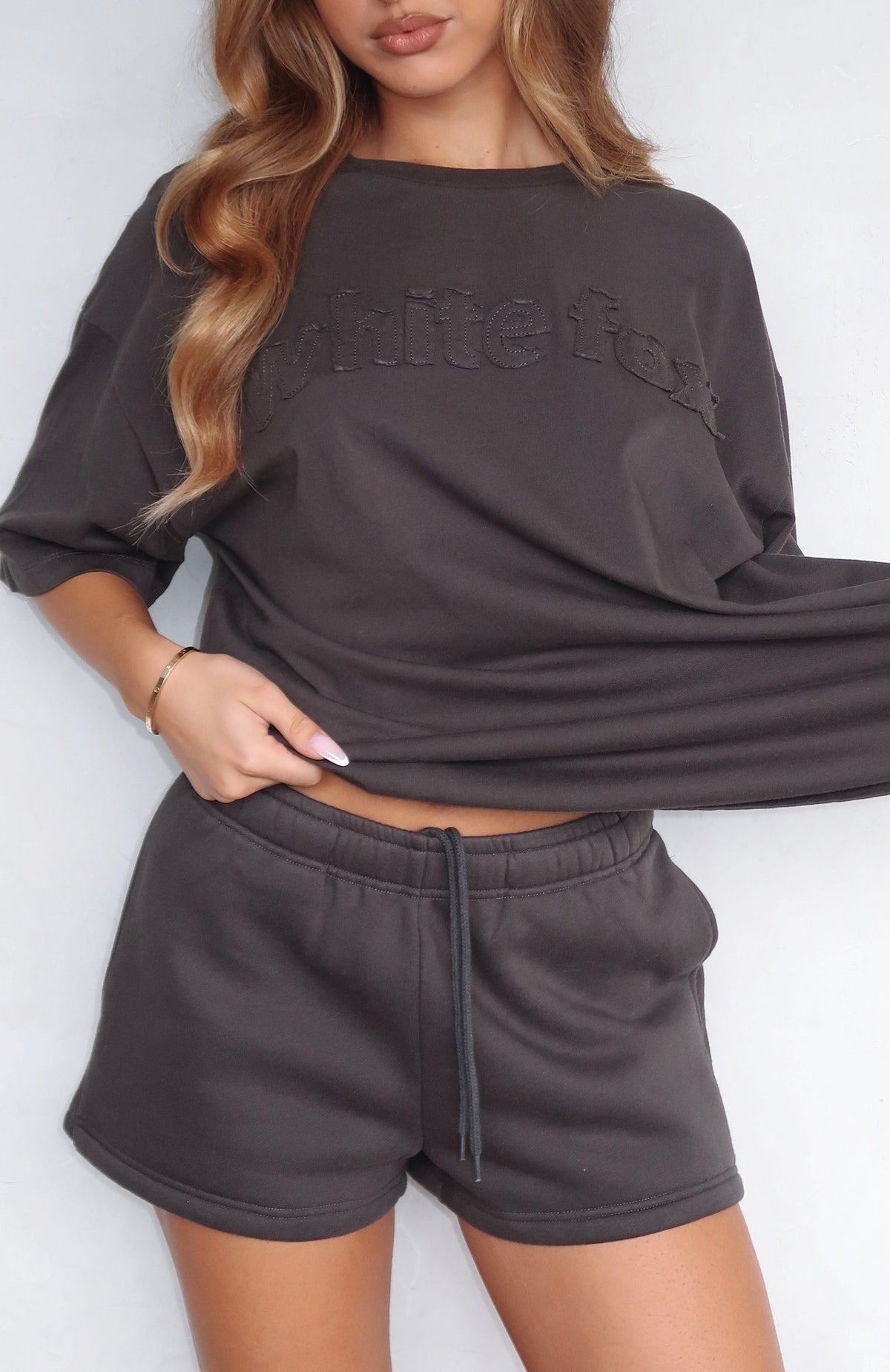 White Fox From The Archives Lexi Lounge Shorts Charcoal