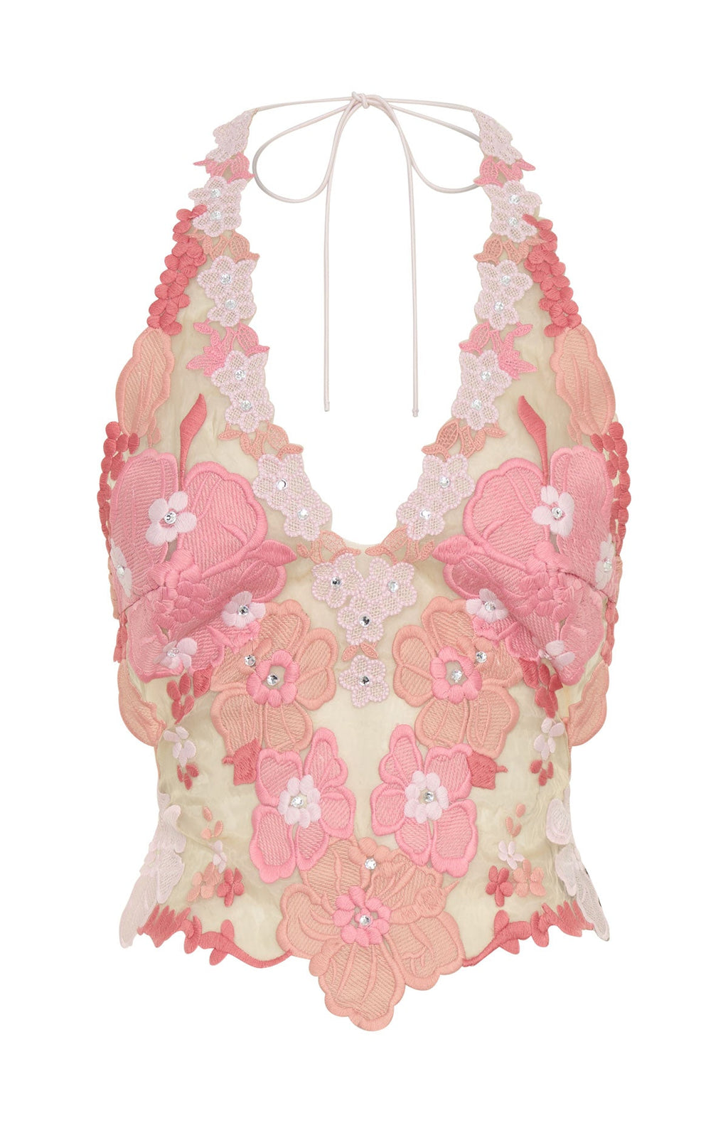 White Fox More Dreams Halter Top Pink