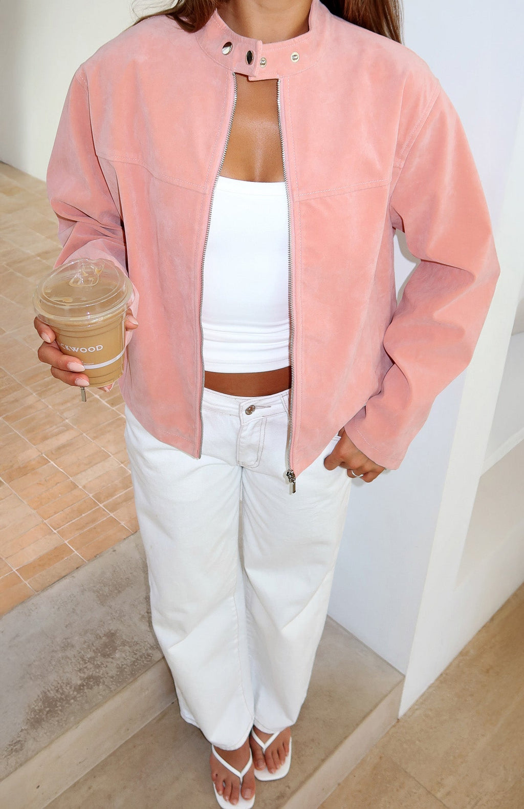 White Fox Love Is Blind Jacket Pink