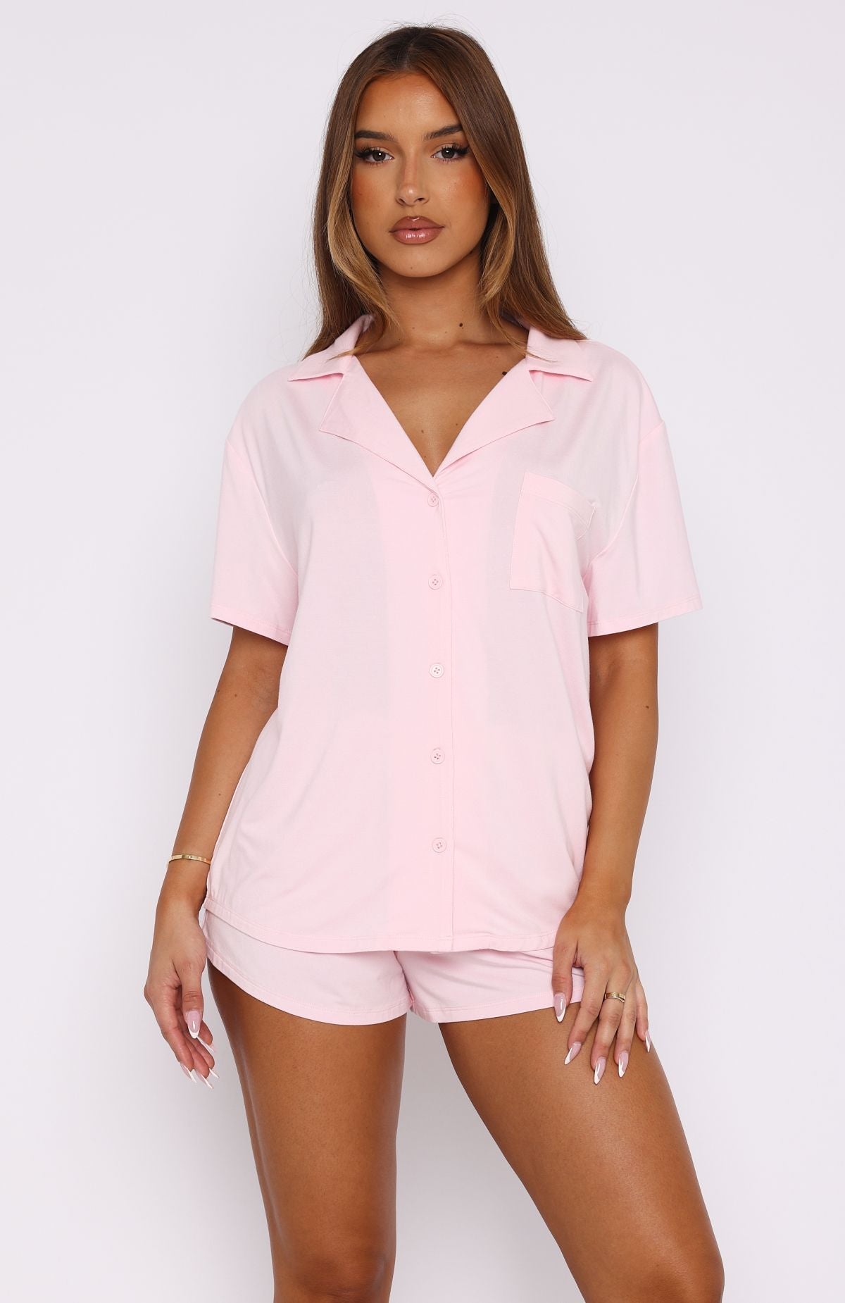 White Fox Dreamscape Pyjama Set Baby Pink