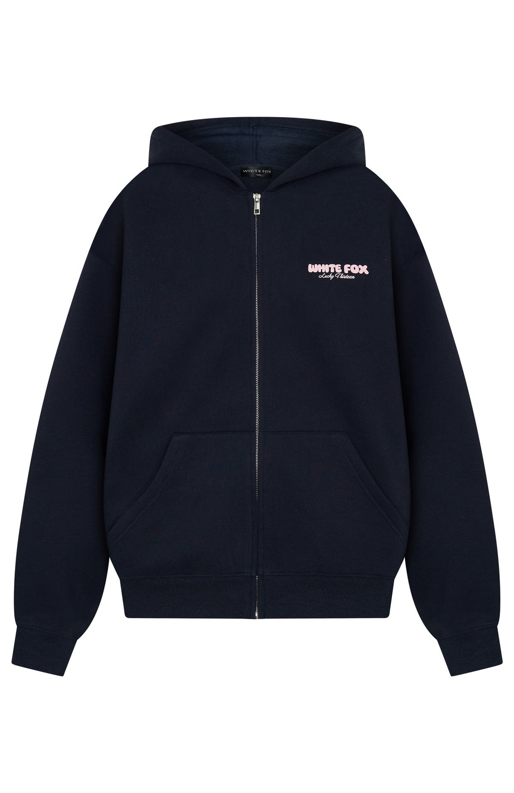 White Fox Lucky Thirteen Charise Zip Front Hoodie Navy