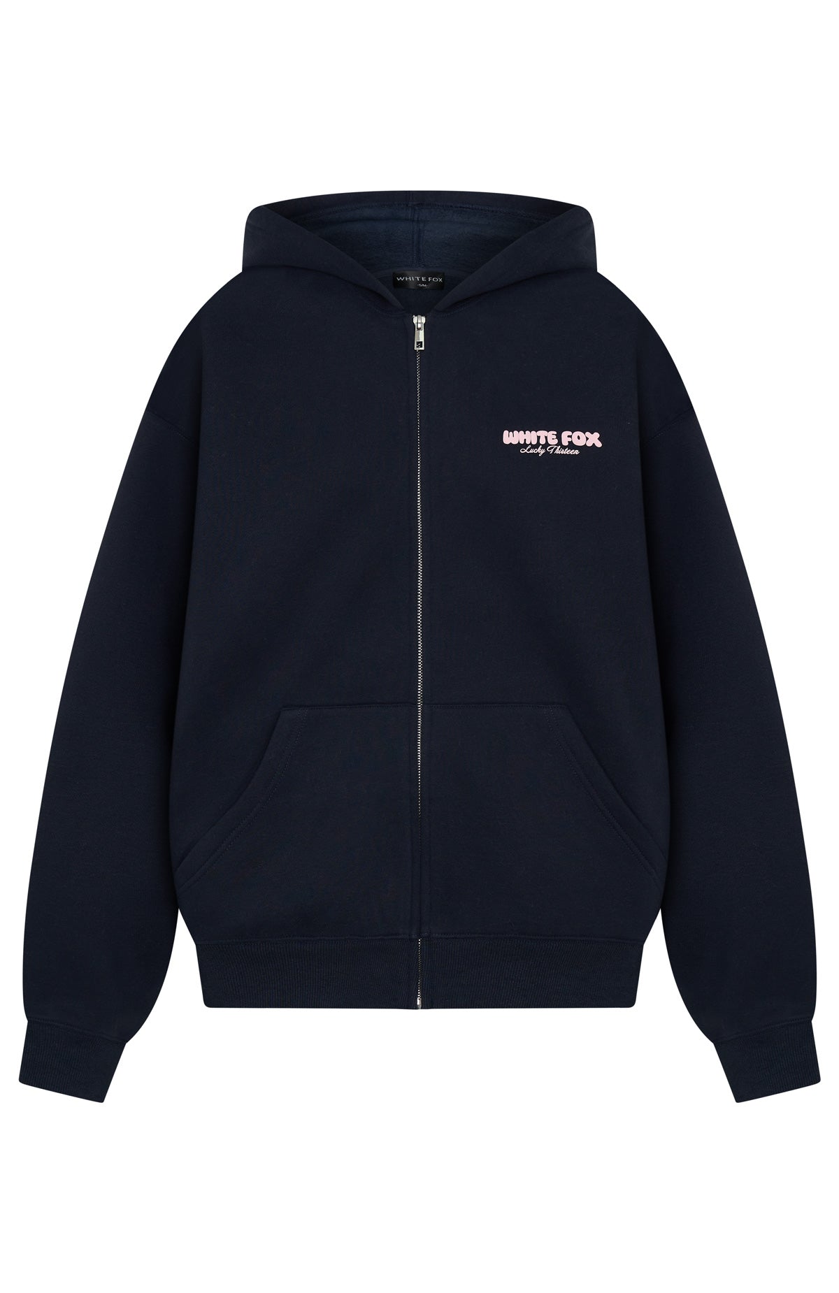 White Fox Lucky Thirteen Charise Zip Front Hoodie Navy