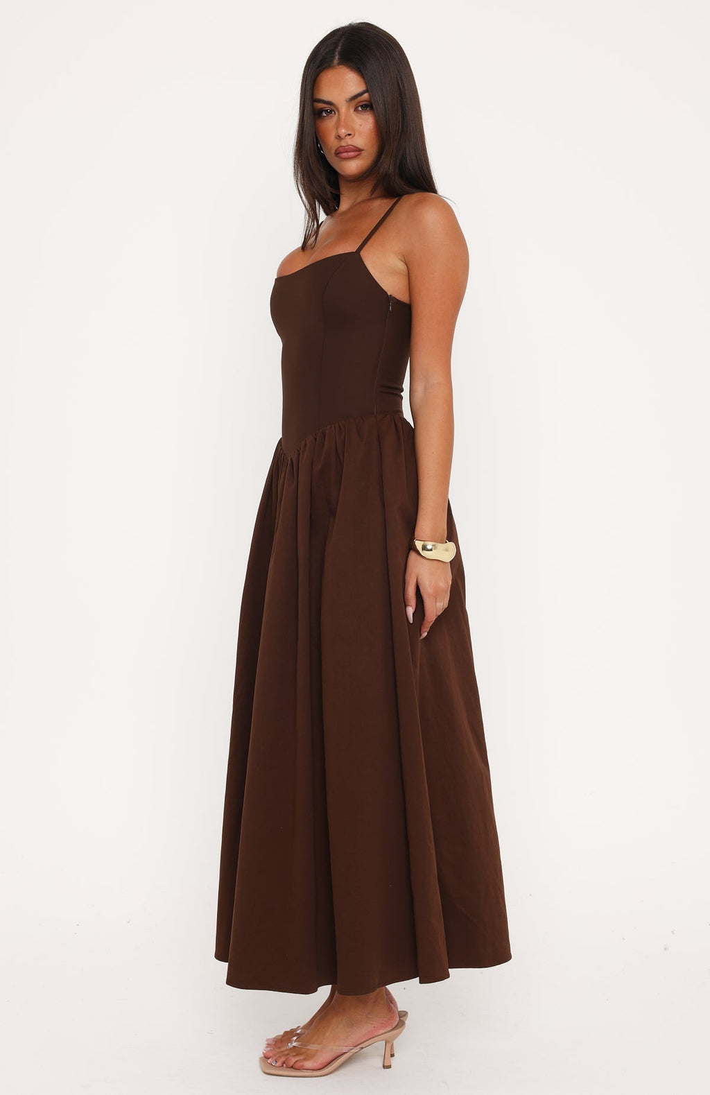 White Fox Sundrift Maxi Dress Chocolate