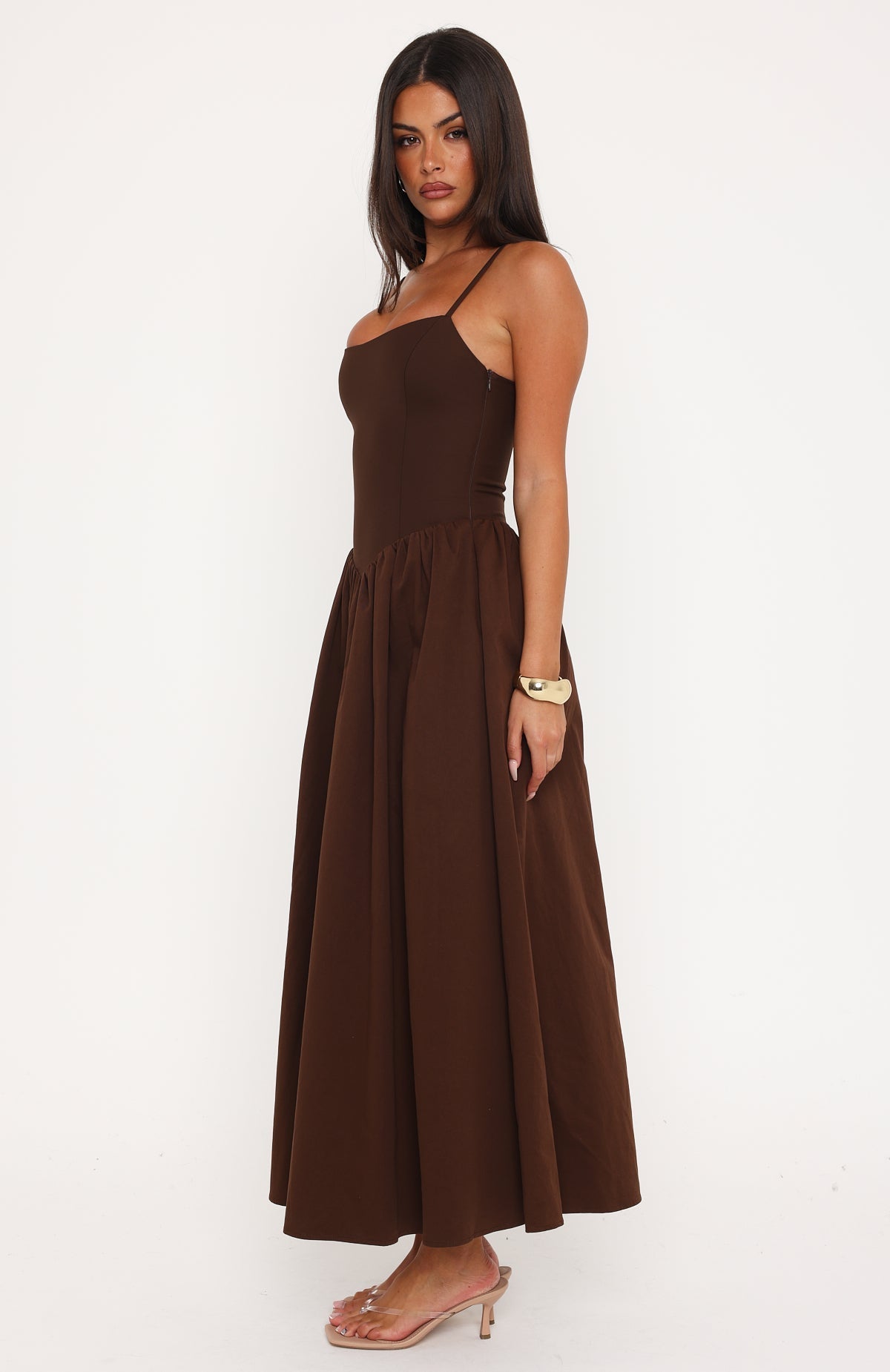 White Fox Sundrift Maxi Dress Chocolate