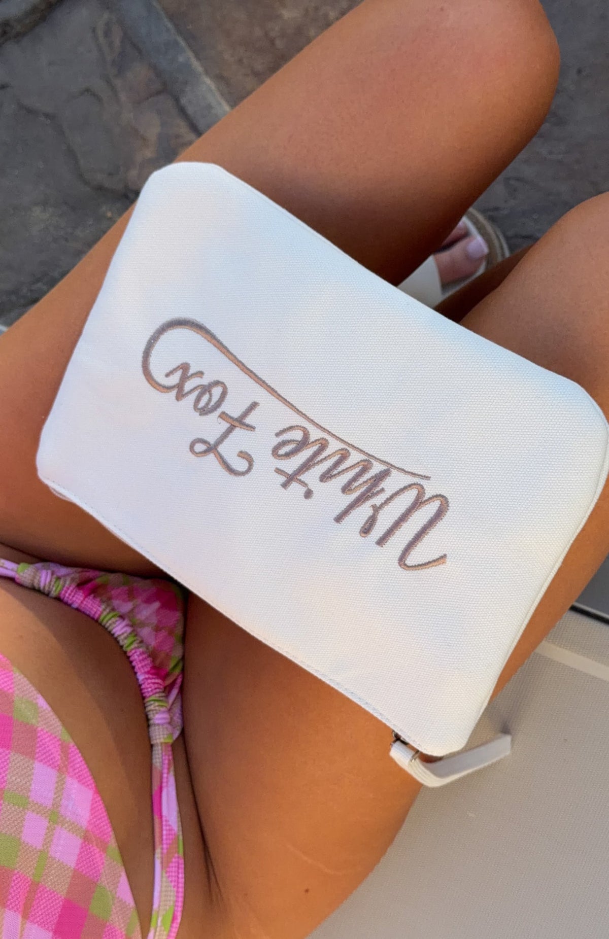 White Fox Addyson Beach Pouch Cream