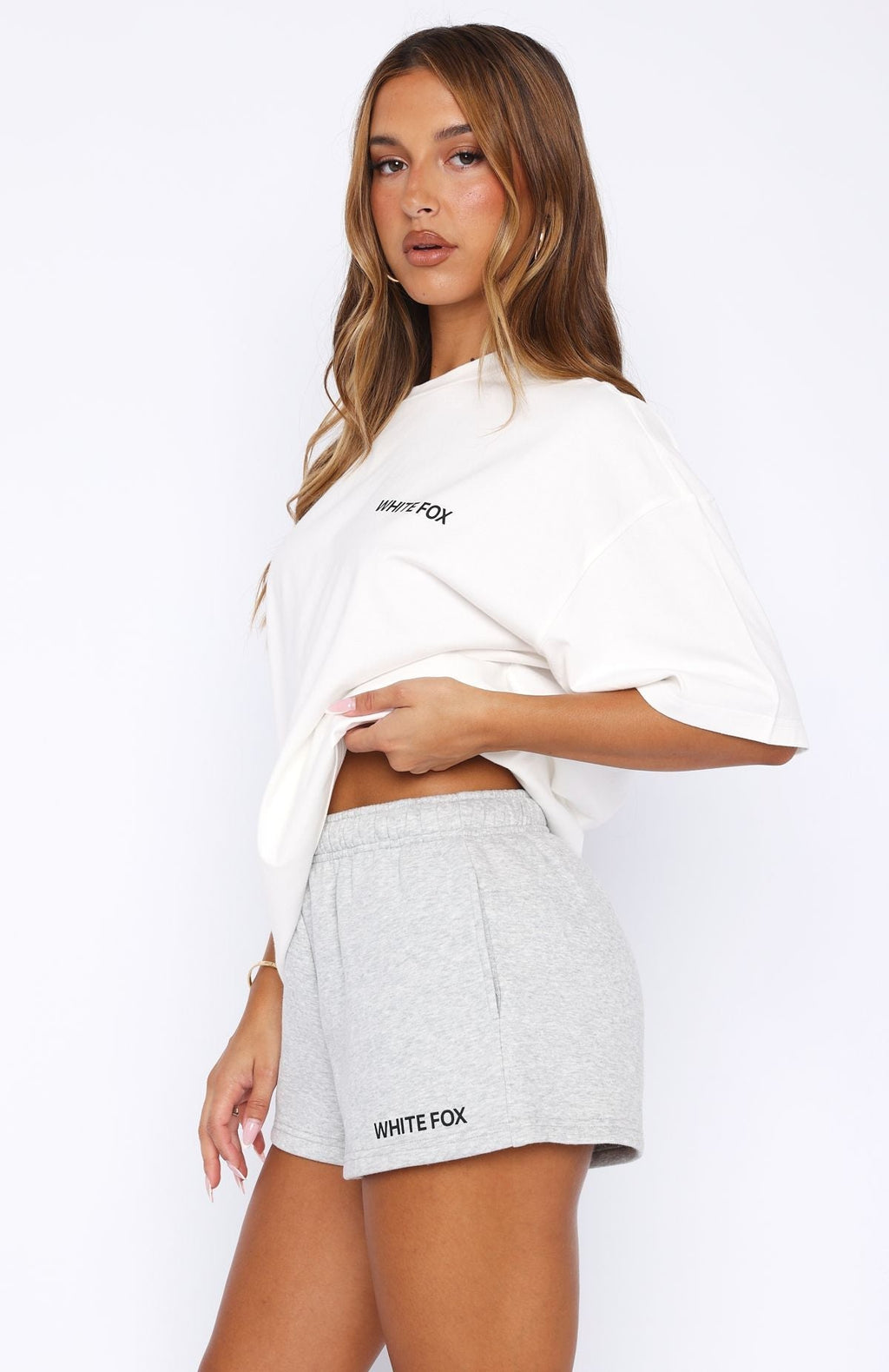 White Fox Core Classic Lounge Shorts Dark Grey Marle