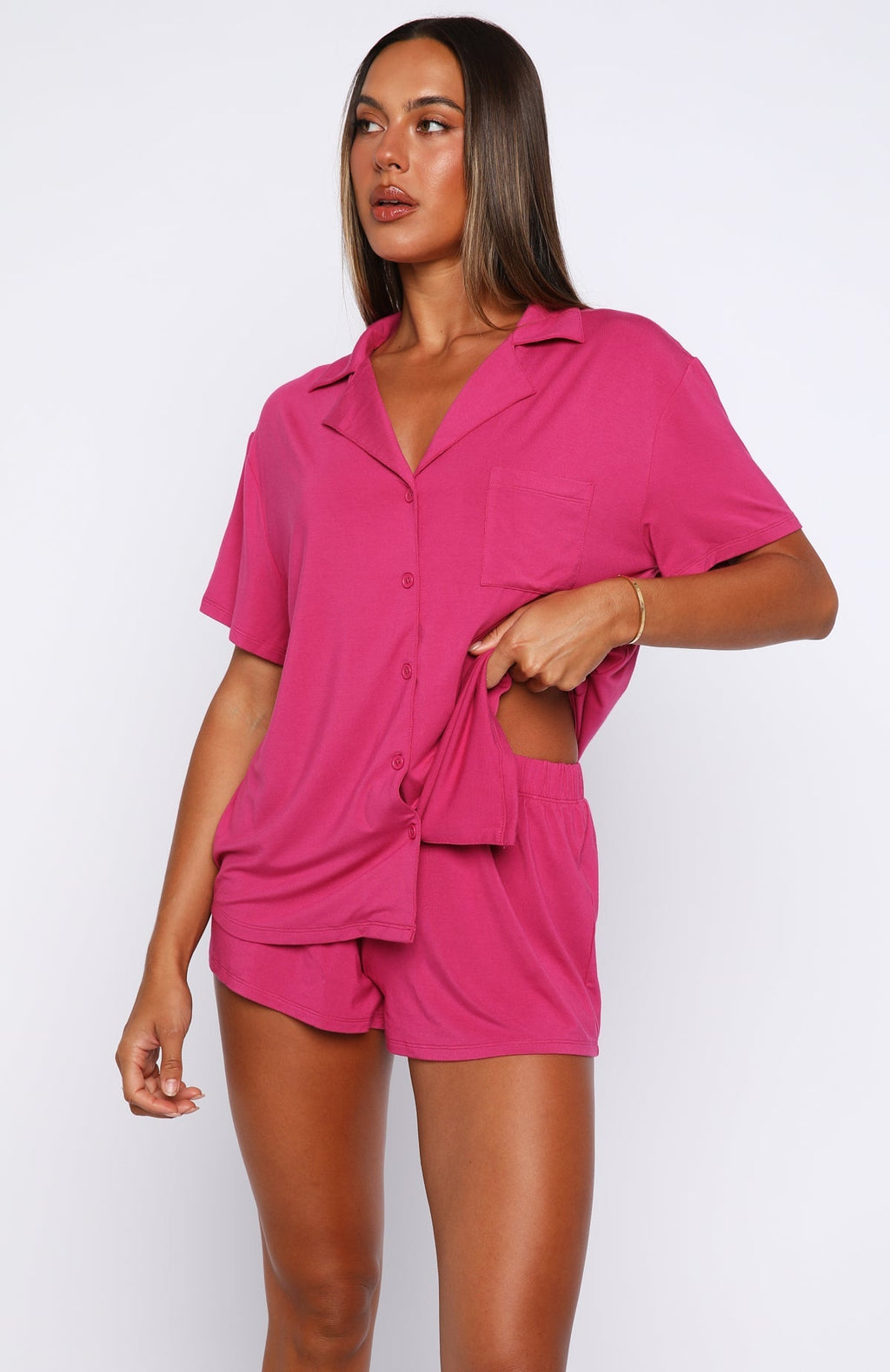 White Fox Dreamscape Pyjama Set Berry