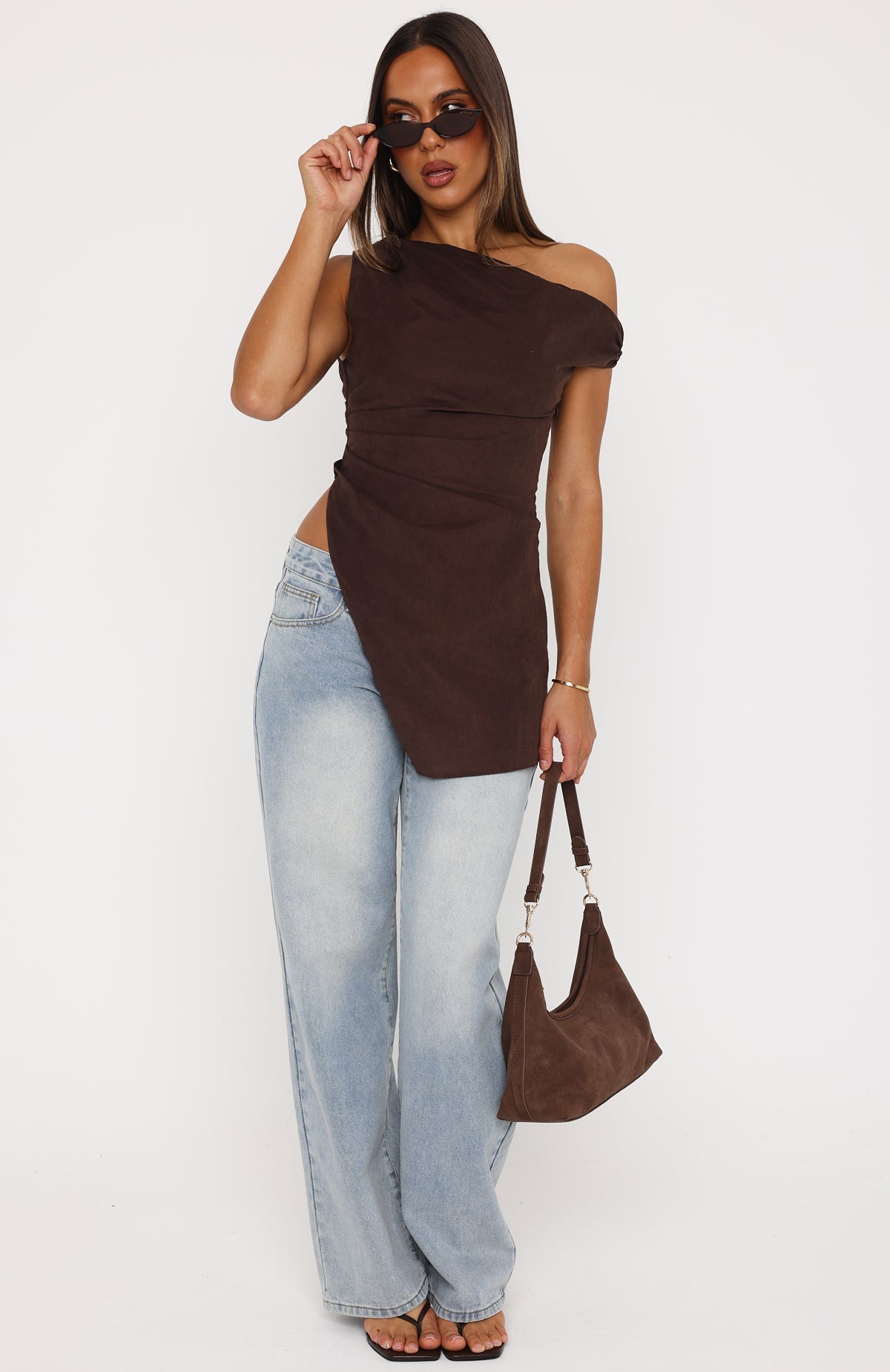 White Fox Darling Dreamscape Top Chocolate