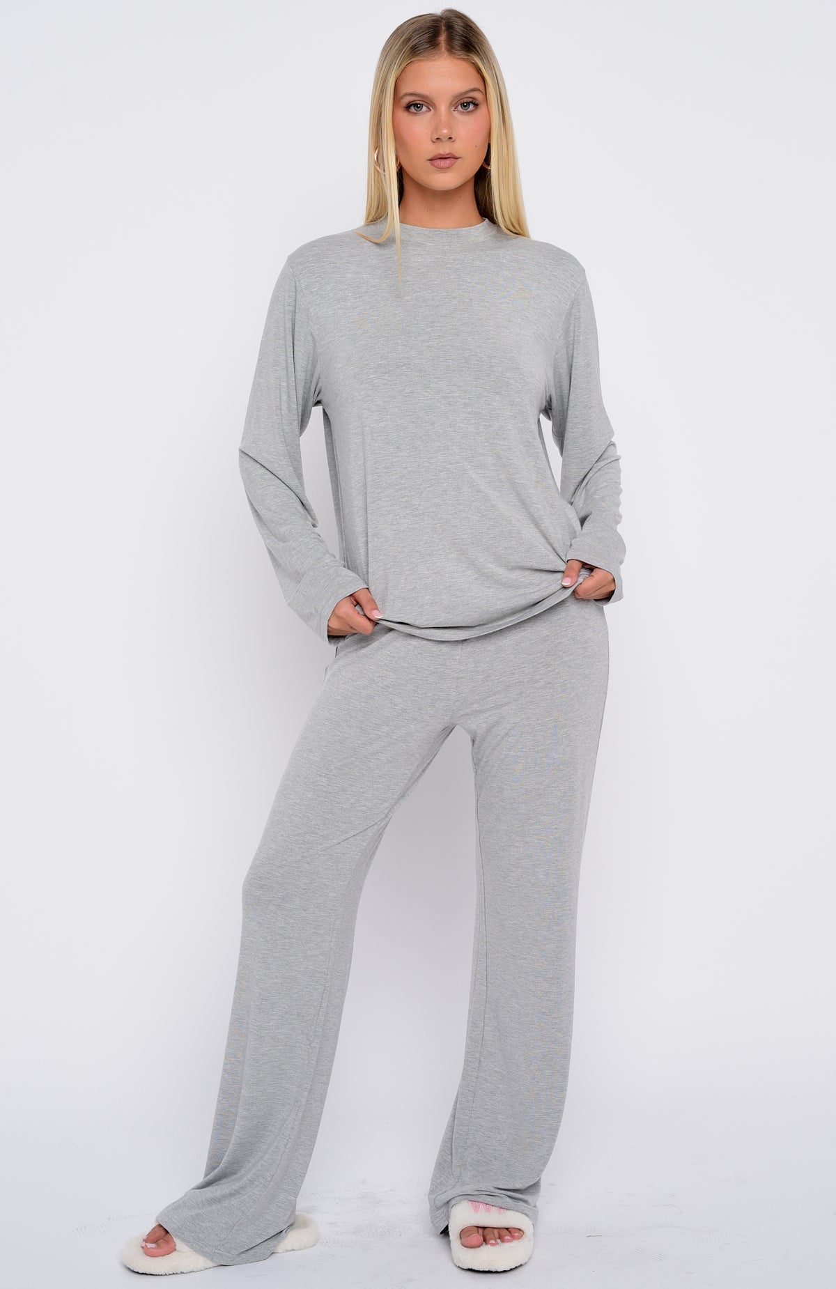White Fox Slow Life Pyjama Pants Grey Marle