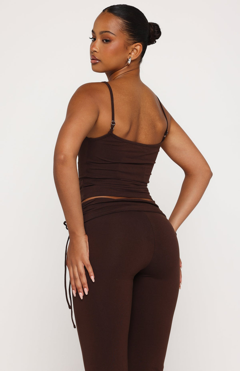 White Fox Pretty Vibes Singlet Chocolate