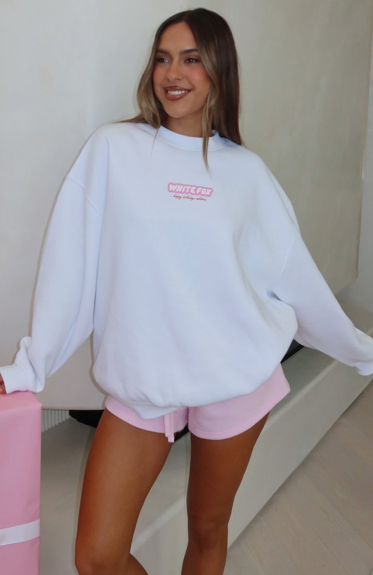 White Fox Santa Baby Oversized Sweater White