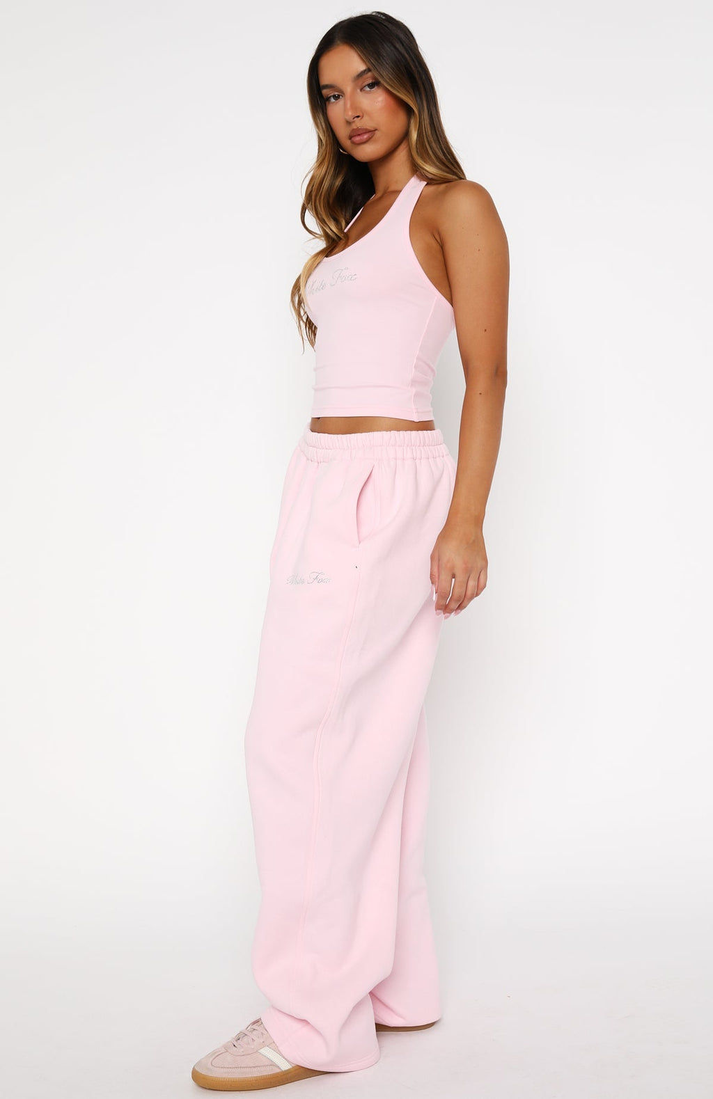 White Fox Make It Or Break It Barrel Leg Sweatpants Pink