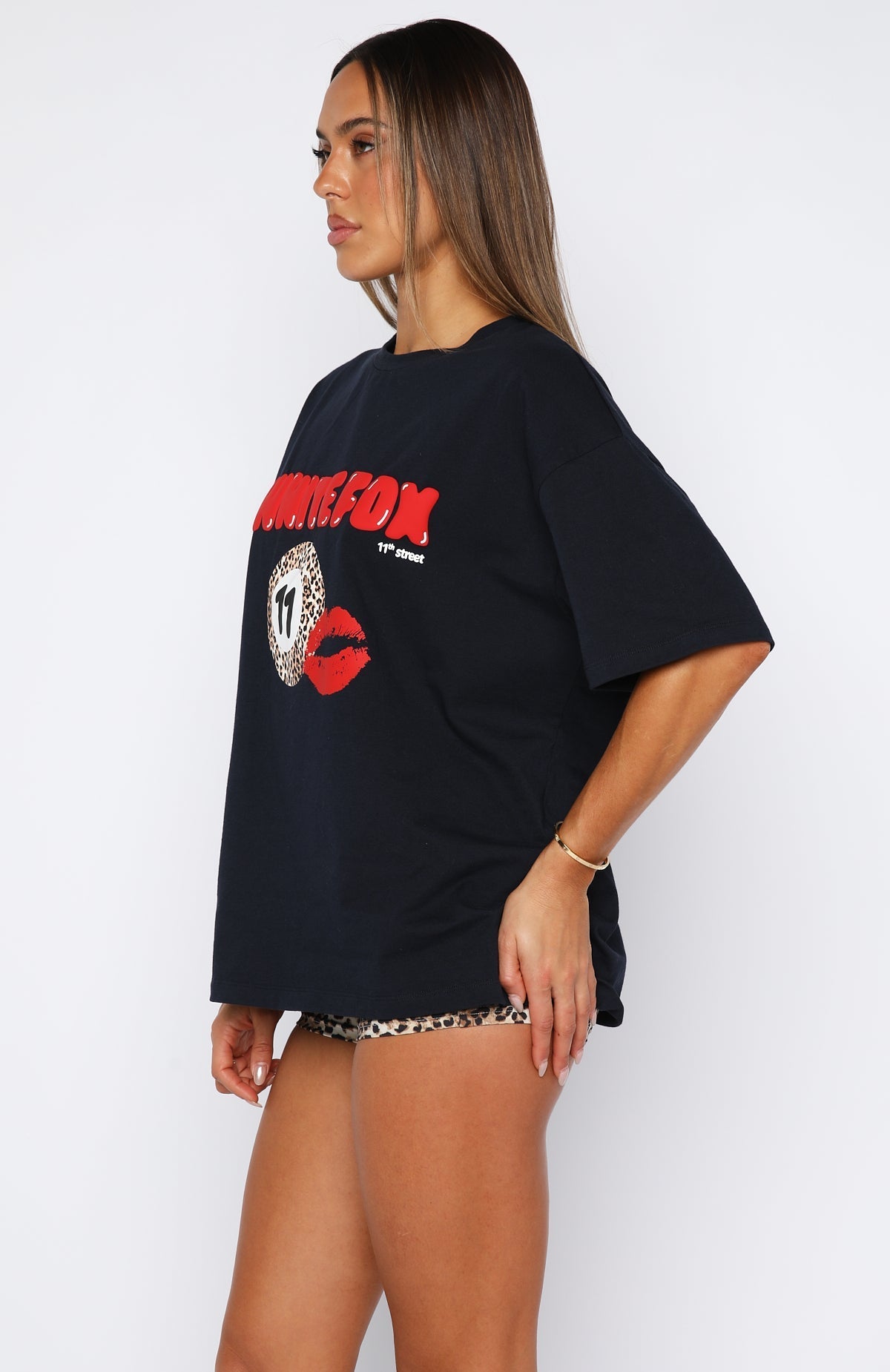 White Fox 11th Street Concrete Jungle Oversized Tee Blueberry Twist