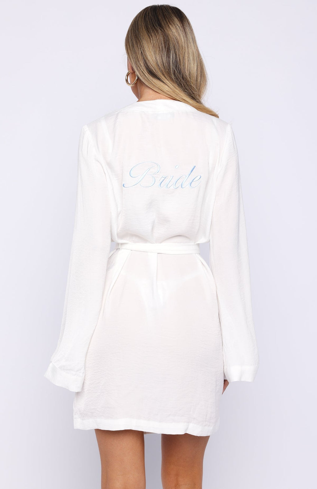 White Fox Bridal Party Robe White