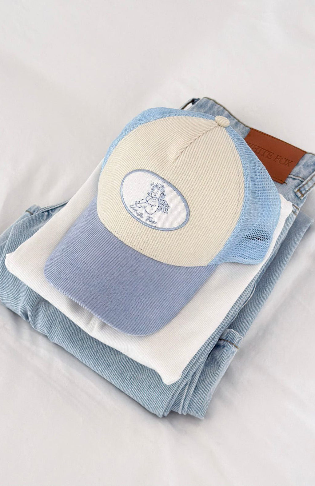 White Fox Just Too Cute Cap Baby Blue/Cream