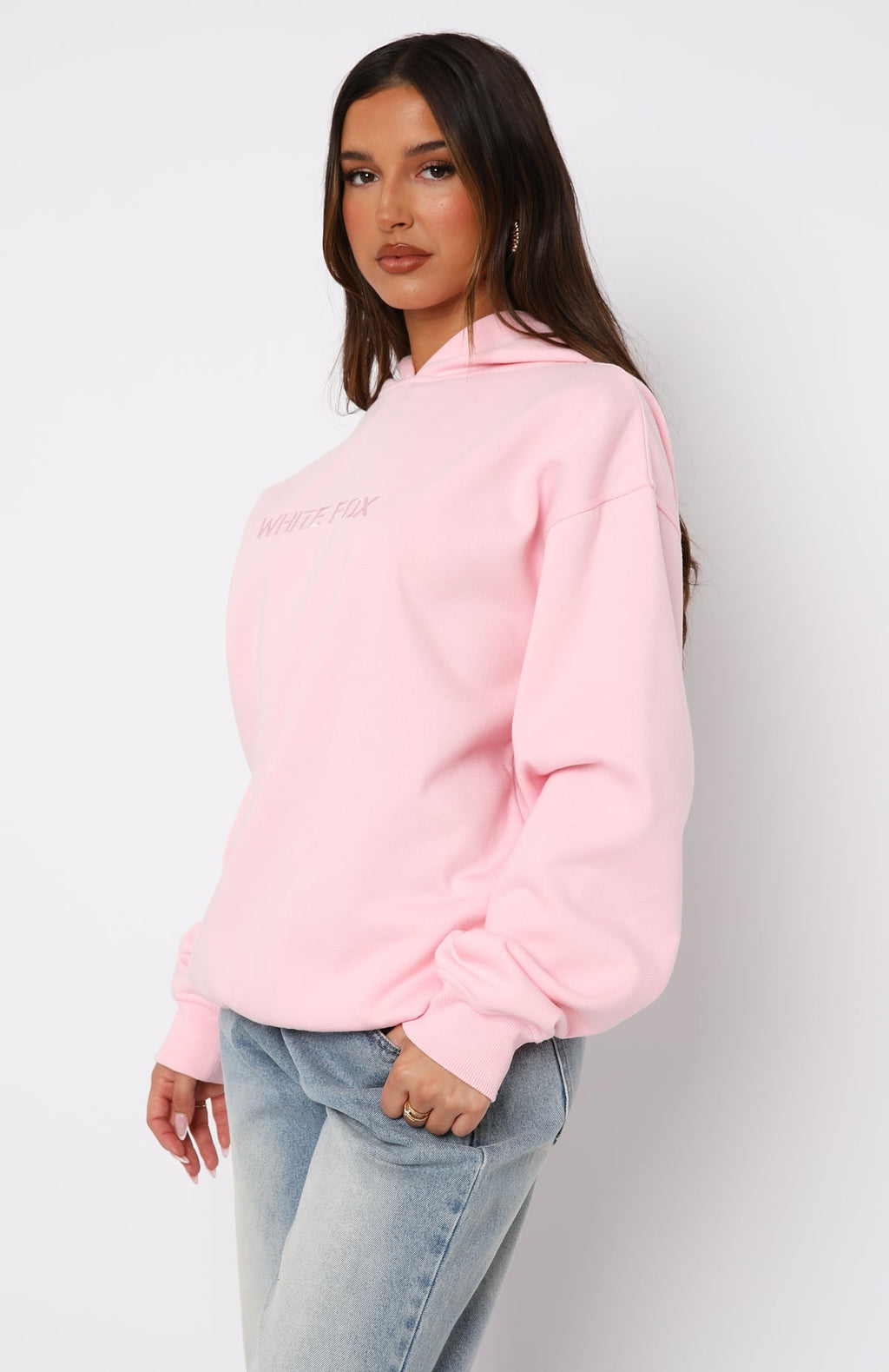 White Fox Stay Lifted Oversized Hoodie Posy